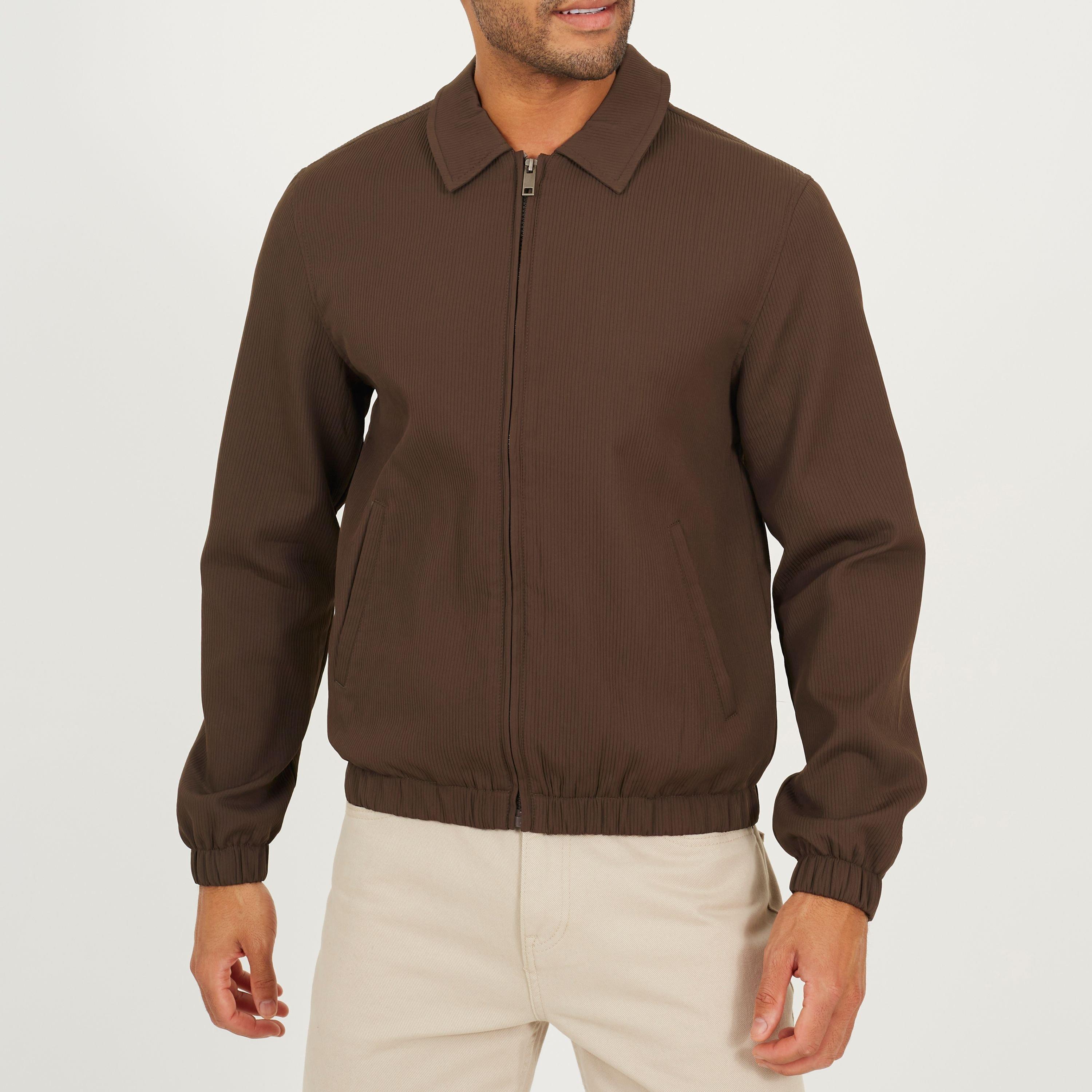 Brown - Brave Soul - Men's Harrington Jacket - 3