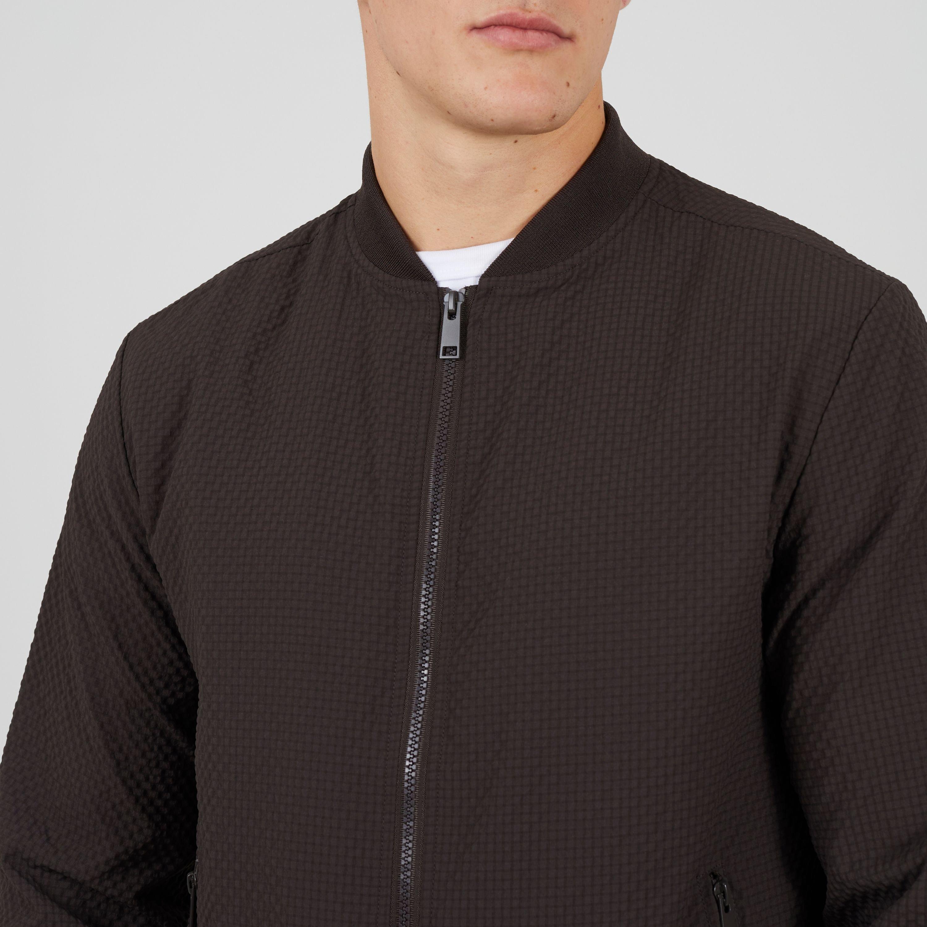 Castanho - Brave Soul - Men's Seersucker Bomber Jacket - 3