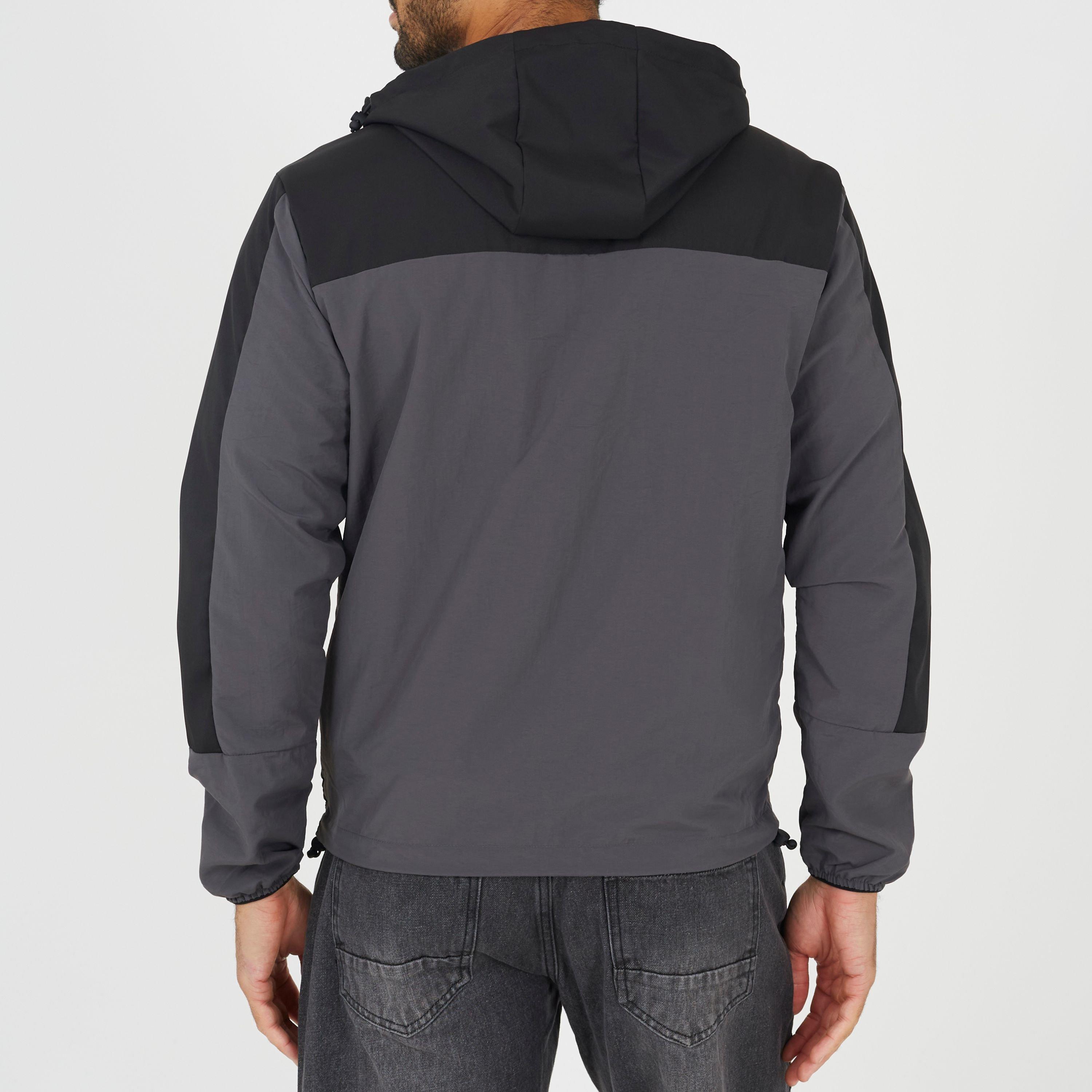 Charcoal - Brave Soul - Men's Colour Block Windrunner Windbreaker - 2