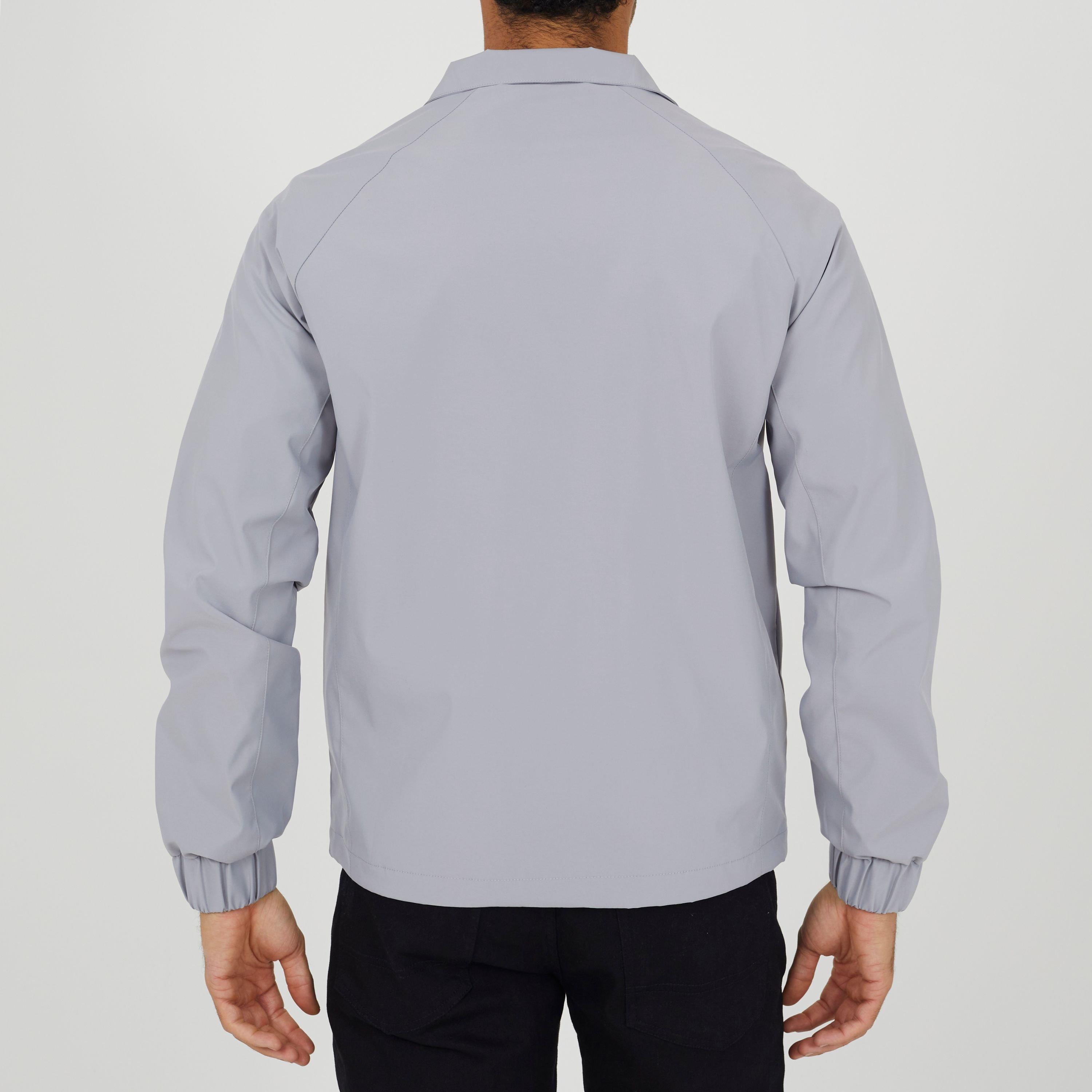 Grau - Brave Soul - Men's Lightweight Funnel Neck Zip Through Bomber Jacket - 2