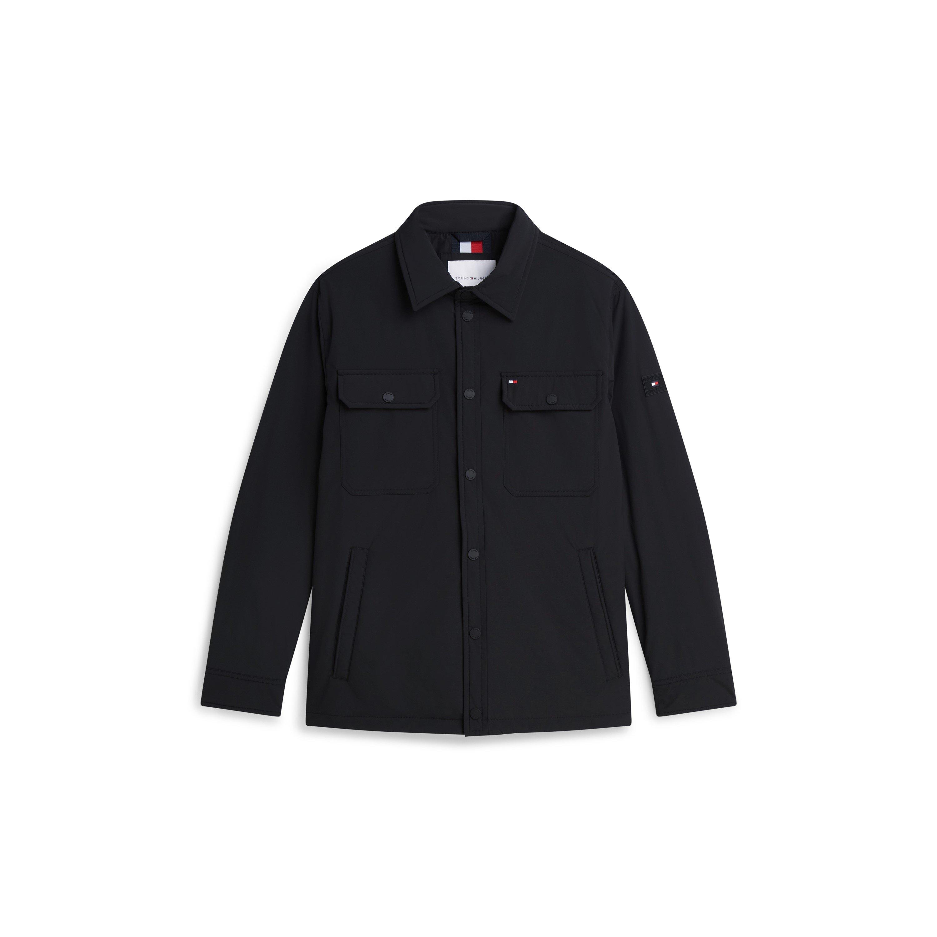 Black - Tommy Hilfiger - Men's Packable Lightweight Long-Sleeve Overshirt - 1