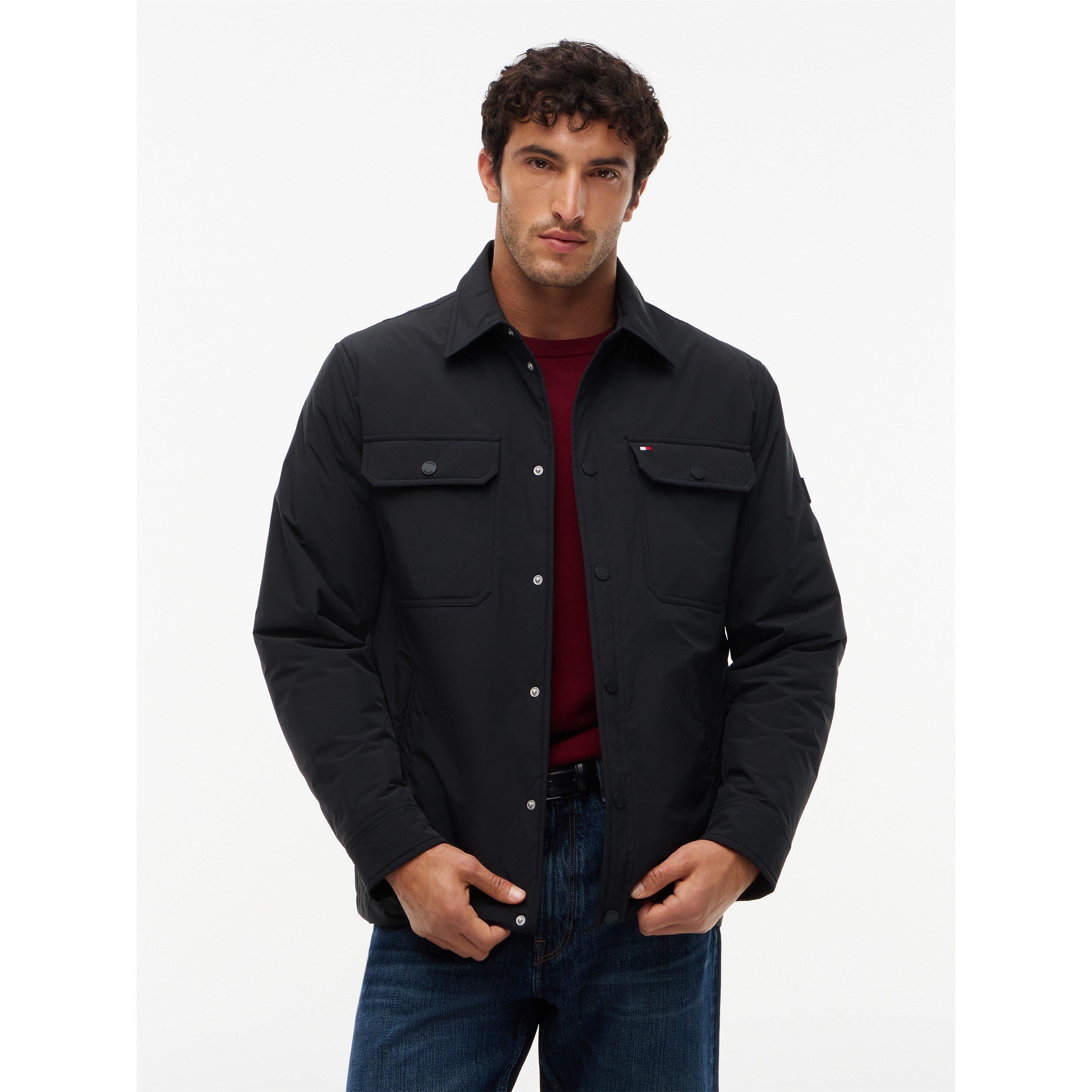 Black - Tommy Hilfiger - Men's Packable Lightweight Long-Sleeve Overshirt - 2