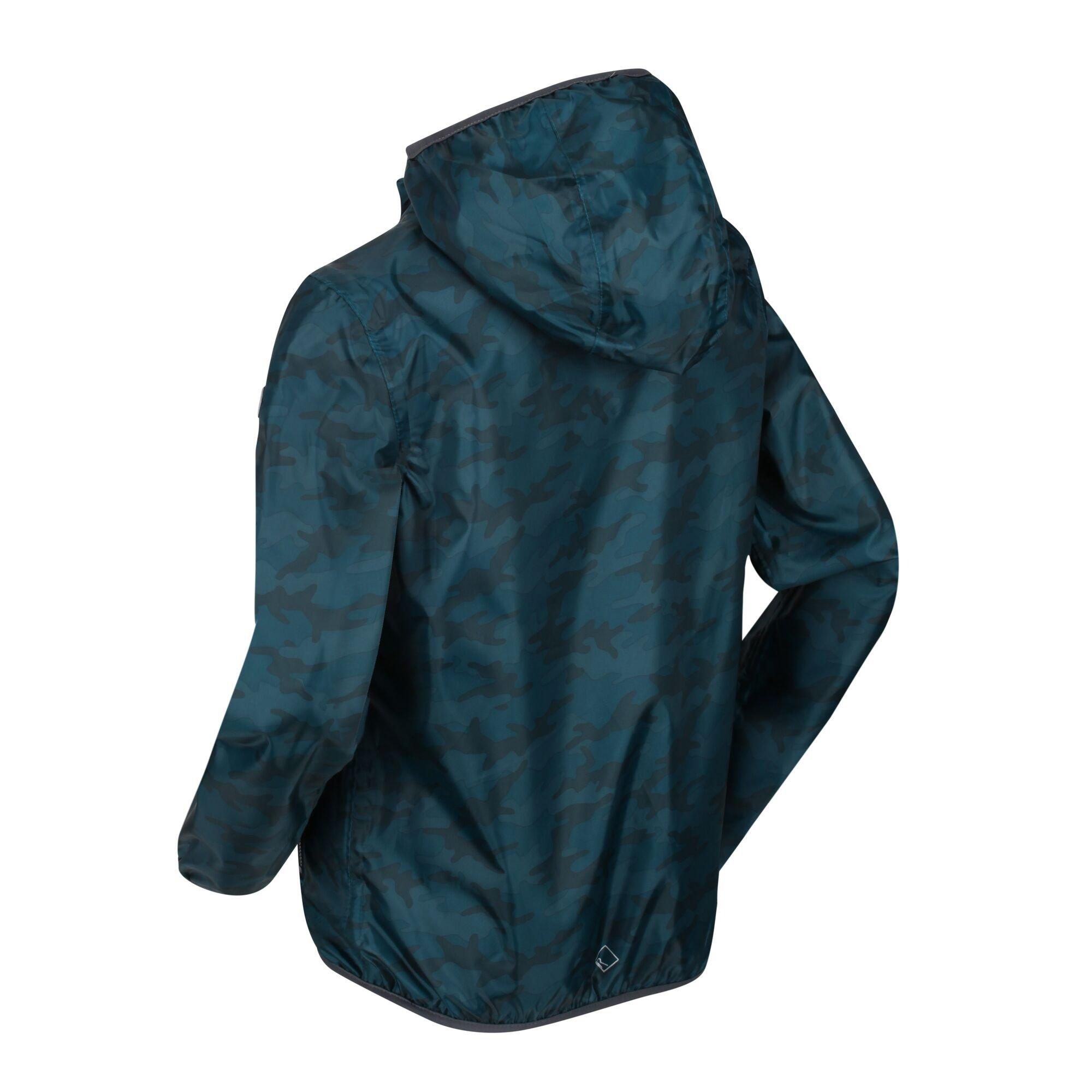 Dpteal Camo - Regatta - Unisex Kids' Printed Lever Isolite 5000 Long Sleeve Waterproof Jacket - 3