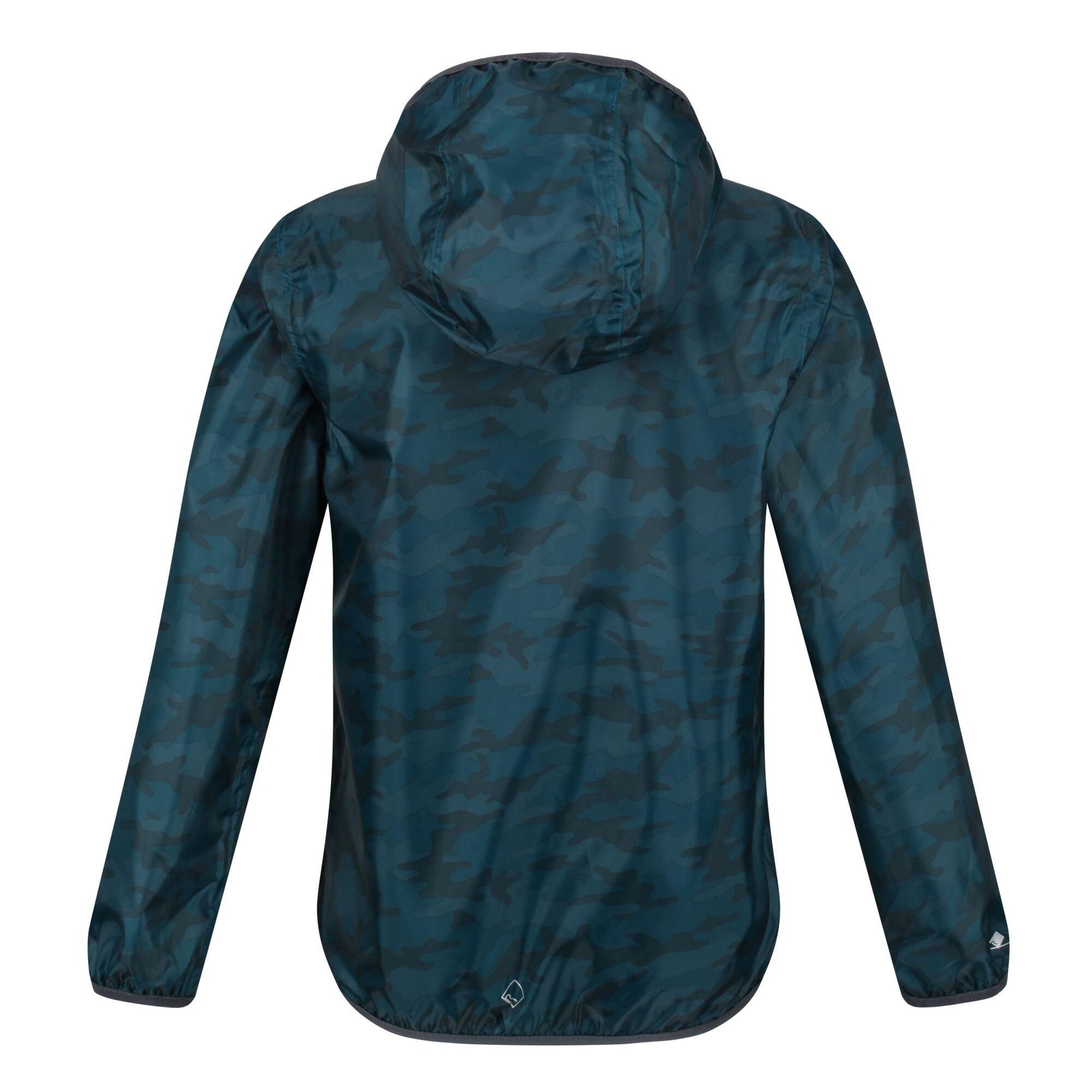 Dpteal Camo - Regatta - Unisex Kids' Printed Lever Isolite 5000 Long Sleeve Waterproof Jacket - 7