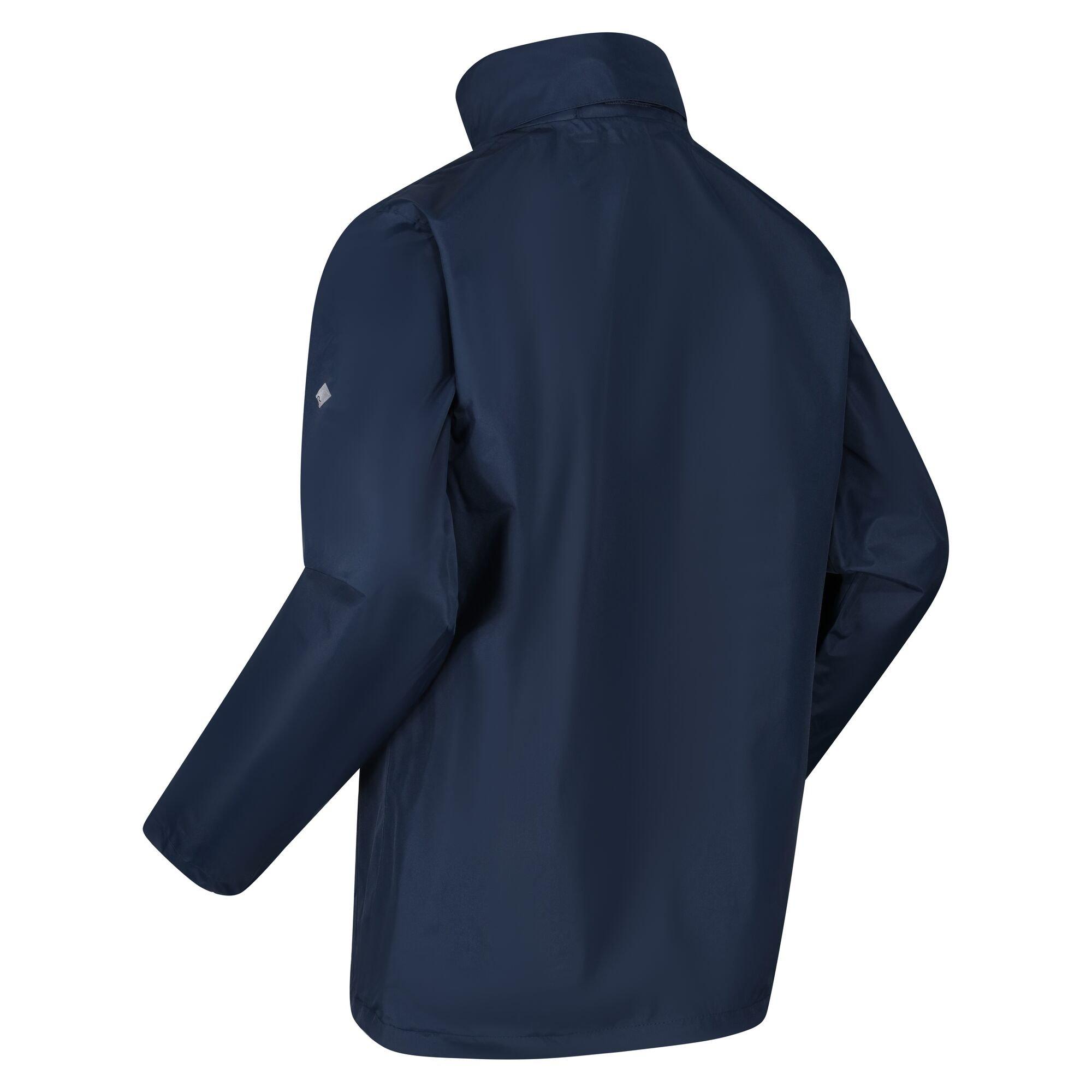 Navy/Navy - Regatta - Men's Matt Hydrafort Windproof Concealed Hood Waterproof Jacket - 15