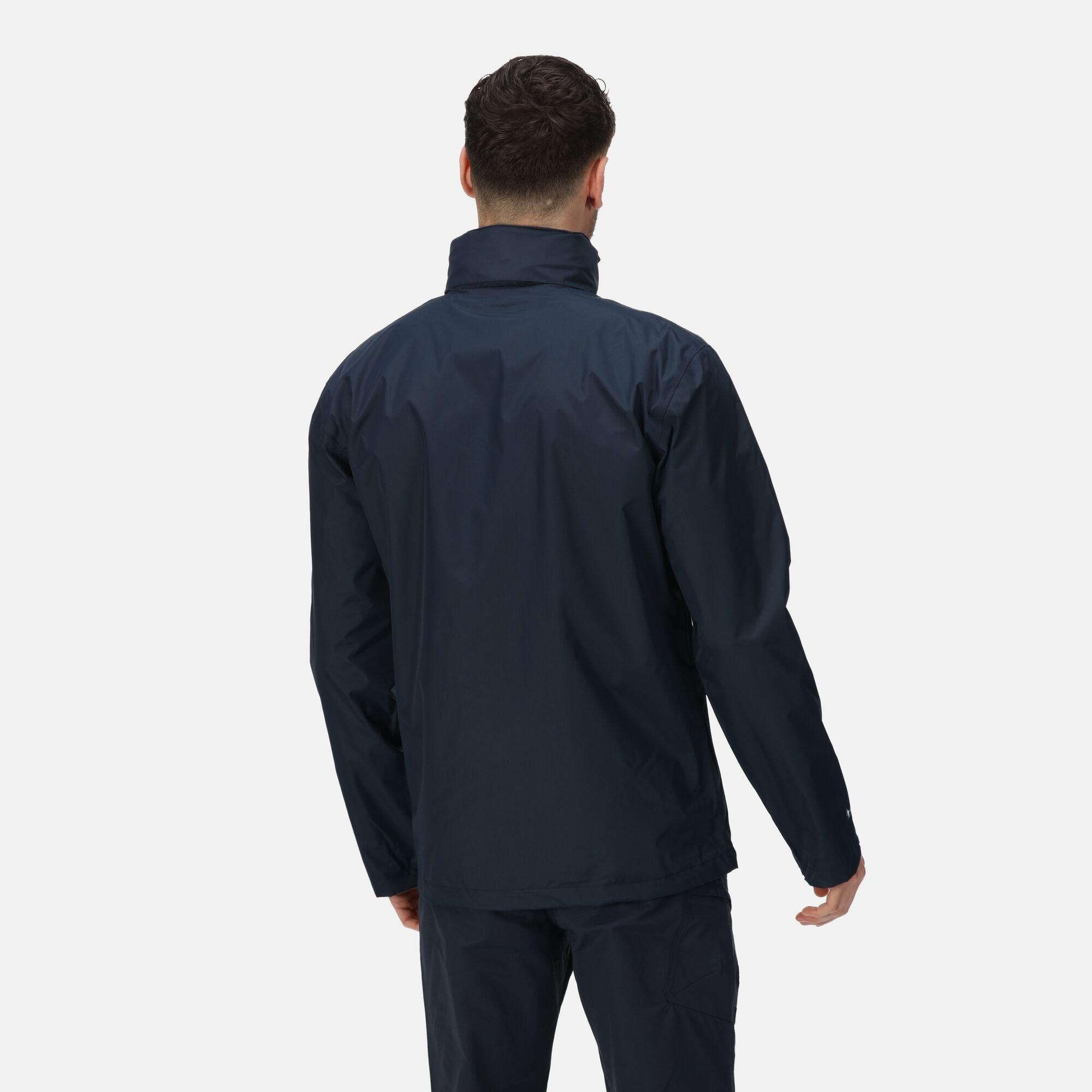 Navy/Navy - Regatta - Men's Matt Hydrafort Windproof Concealed Hood Waterproof Jacket - 16