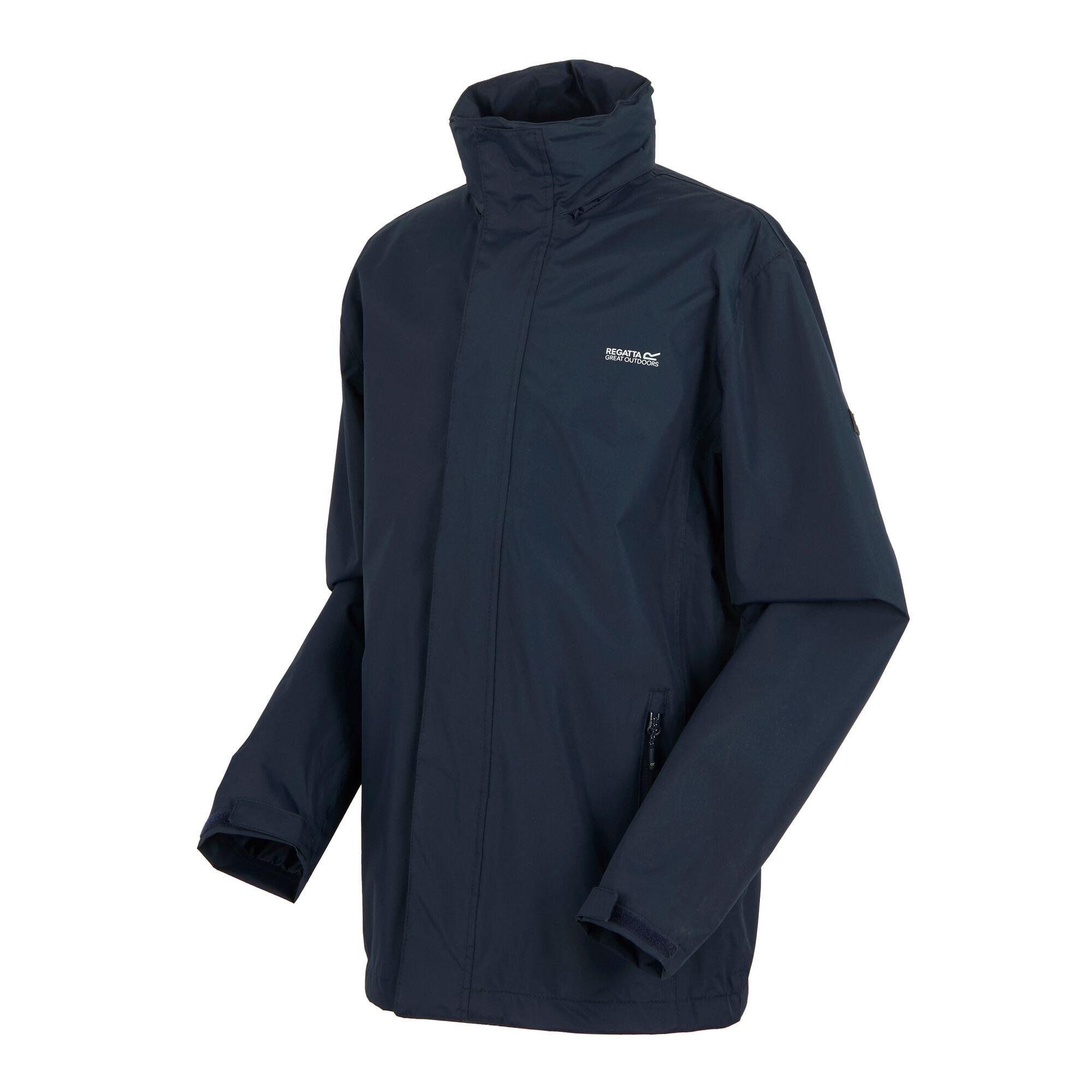 Navy/Navy - Regatta - Men's Matt Hydrafort Windproof Concealed Hood Waterproof Jacket - 9