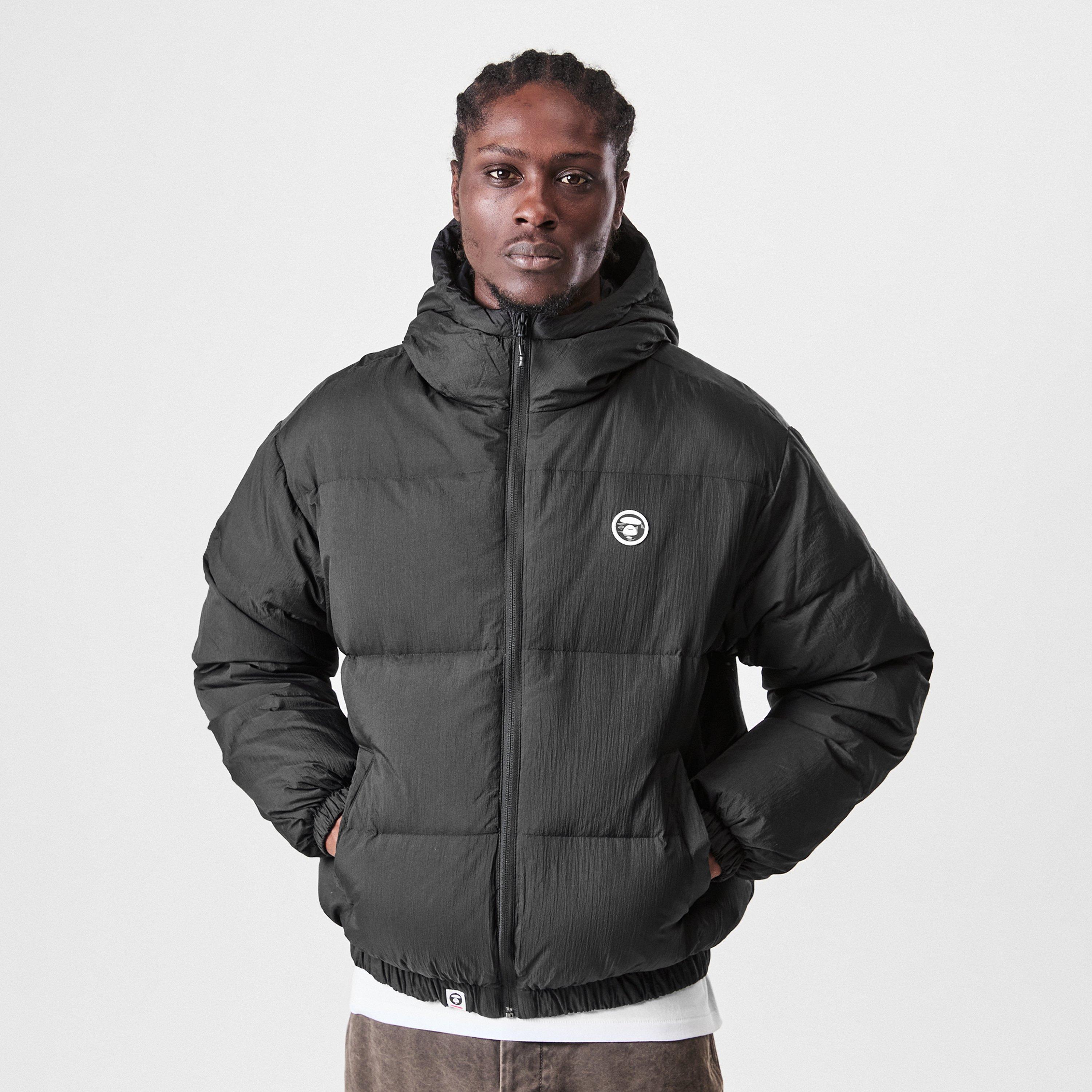 Black - AAPE - Men's NOW Duck Down Hooded Short Puffer Jacket - 3