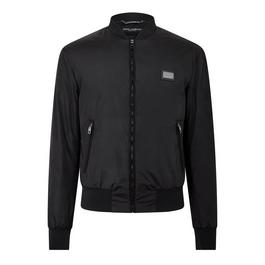 Dolce and Gabbana MenS Silver Plate Bomber Jacket