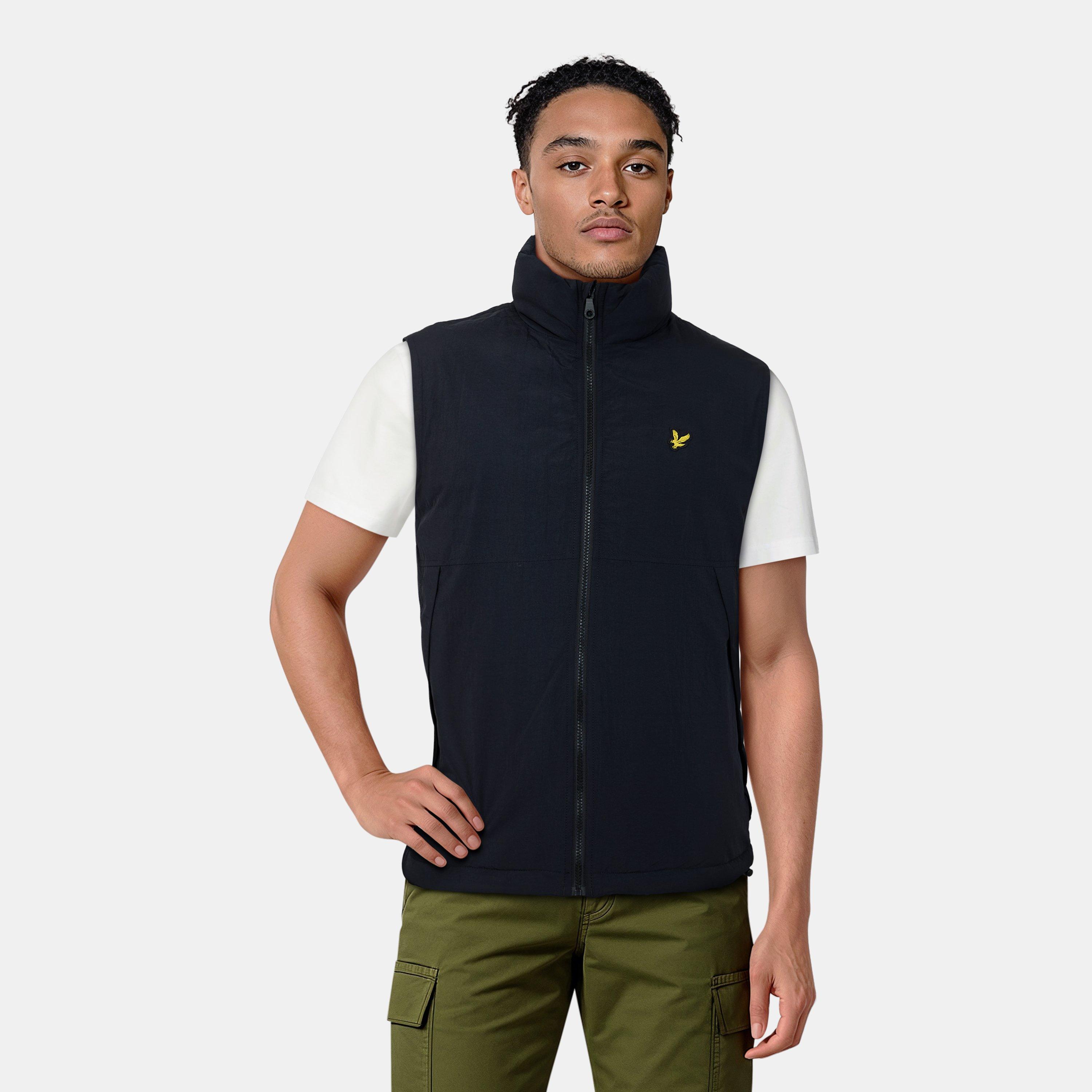 Jet Black Z865 - Lyle and Scott - Men's  Padded Quilted Sleeveless Gilet - 3