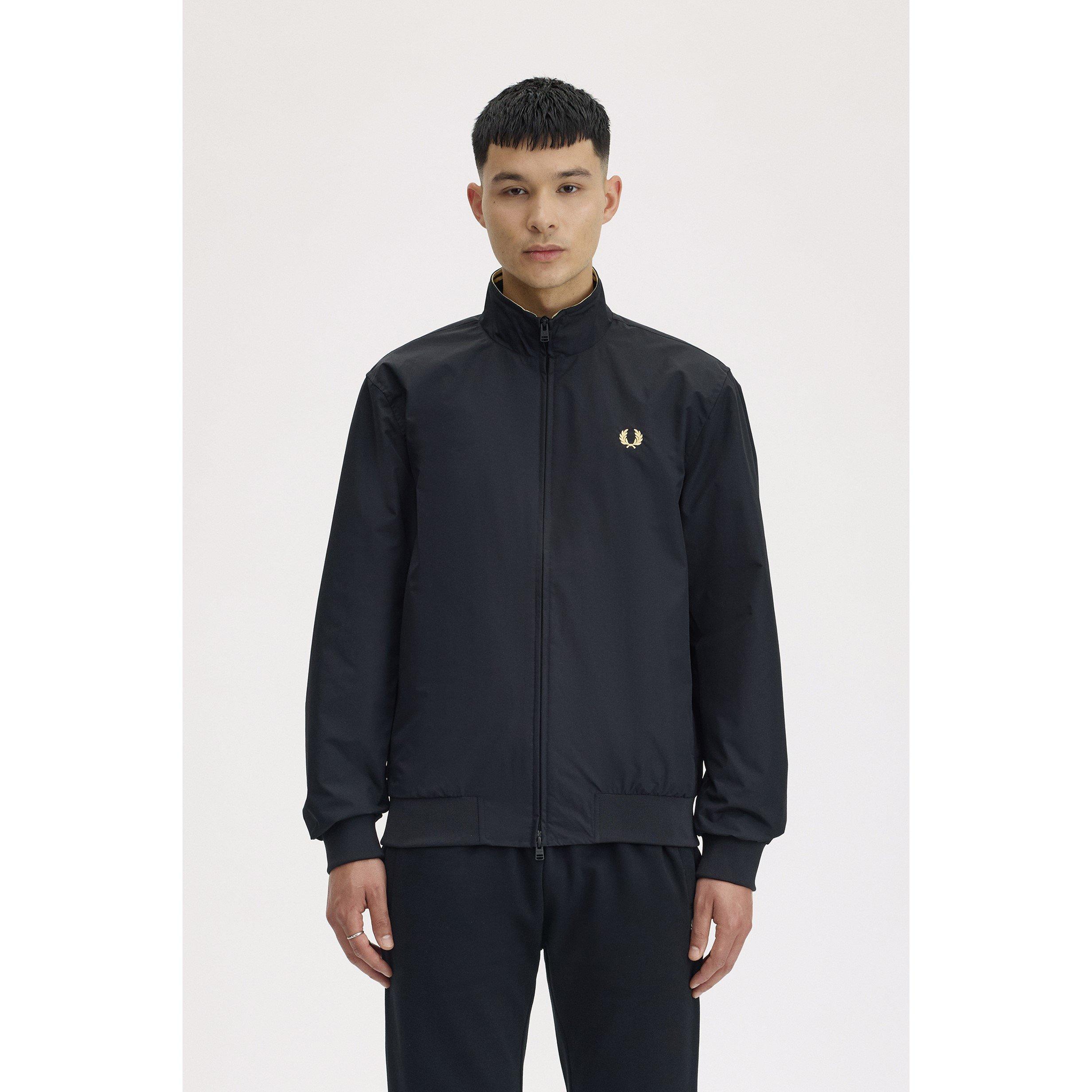 Black 350 - Fred Perry - Mens Brentham Cotton Long Sleeve Harrington Jacket - 3