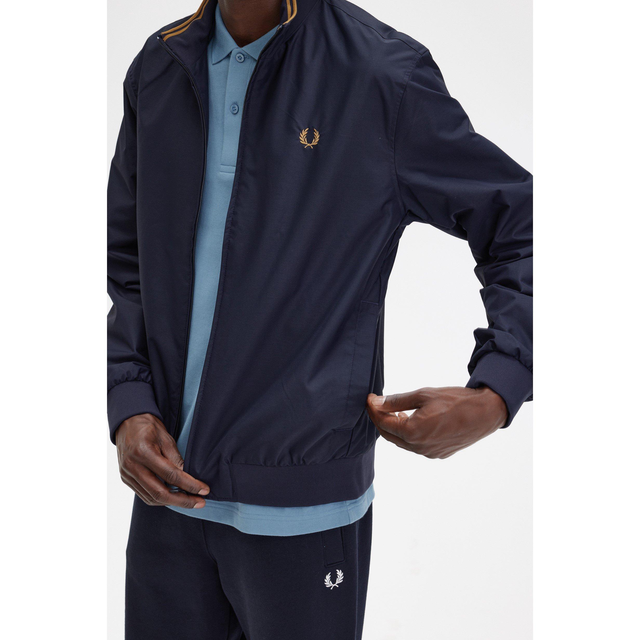 Navy 248 - Fred Perry - Men's Brentham Cotton Long Sleeve Harrington Jacket - 11