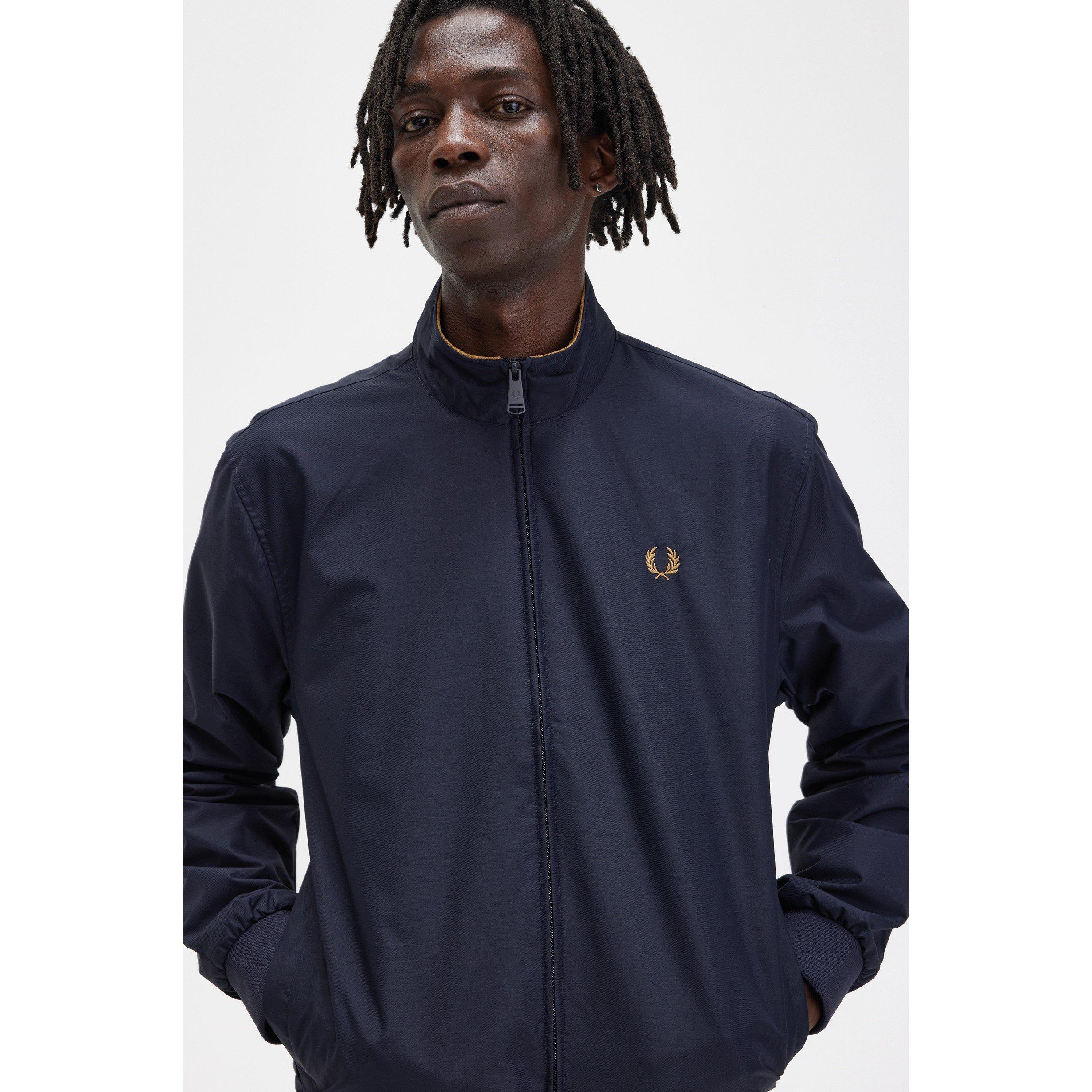 Navy 248 - Fred Perry - Men's Brentham Cotton Long Sleeve Harrington Jacket - 12