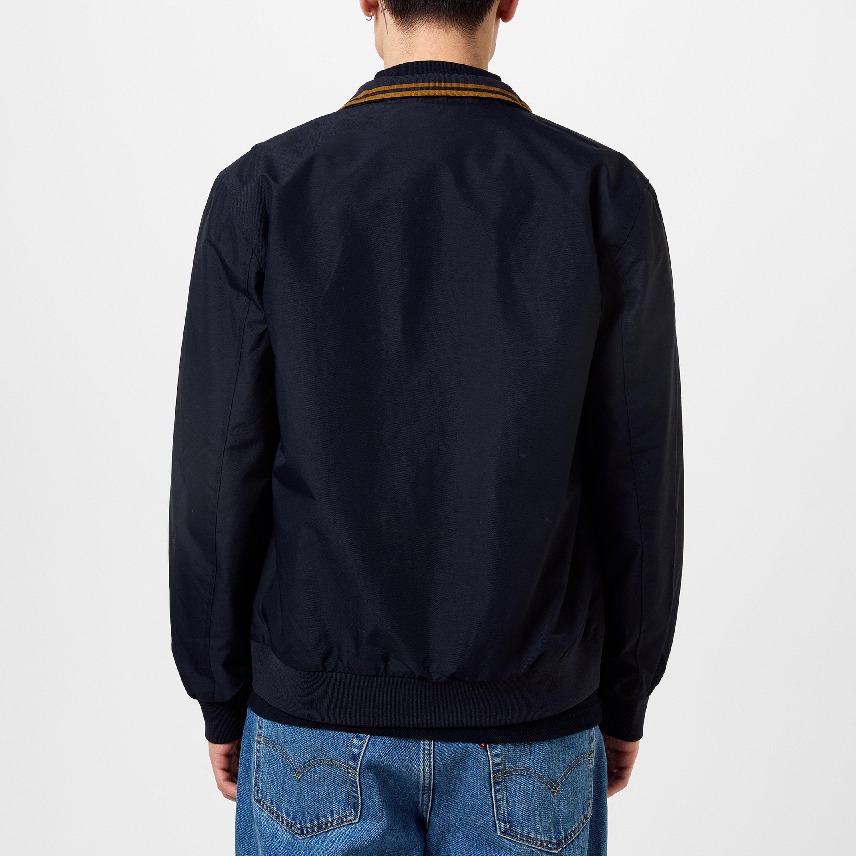 Navy 248 - Fred Perry - Men's Brentham Cotton Long Sleeve Harrington Jacket - 4