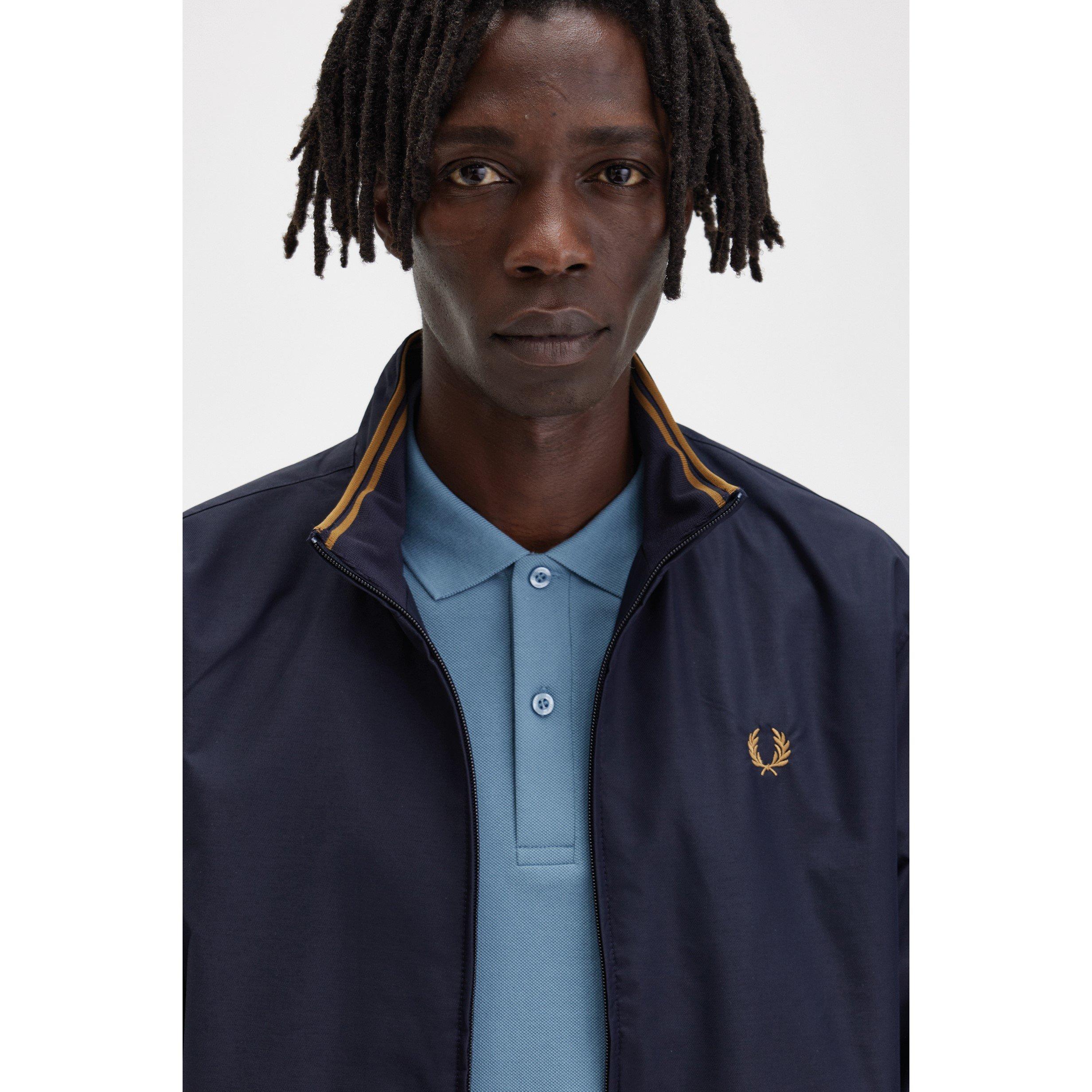 Navy 248 - Fred Perry - Men's Brentham Cotton Long Sleeve Harrington Jacket - 6