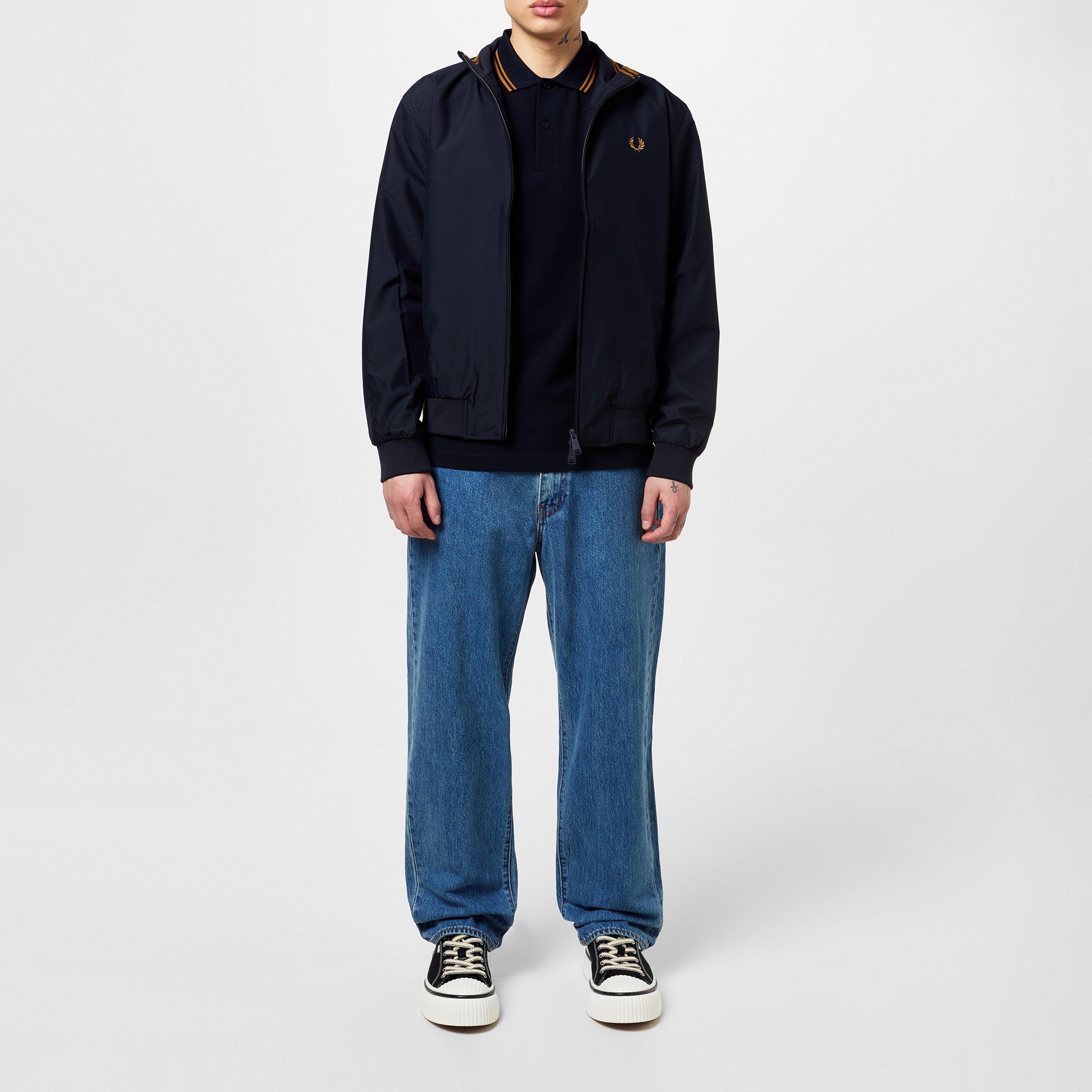 Navy 248 - Fred Perry - Men's Brentham Cotton Long Sleeve Harrington Jacket - 7