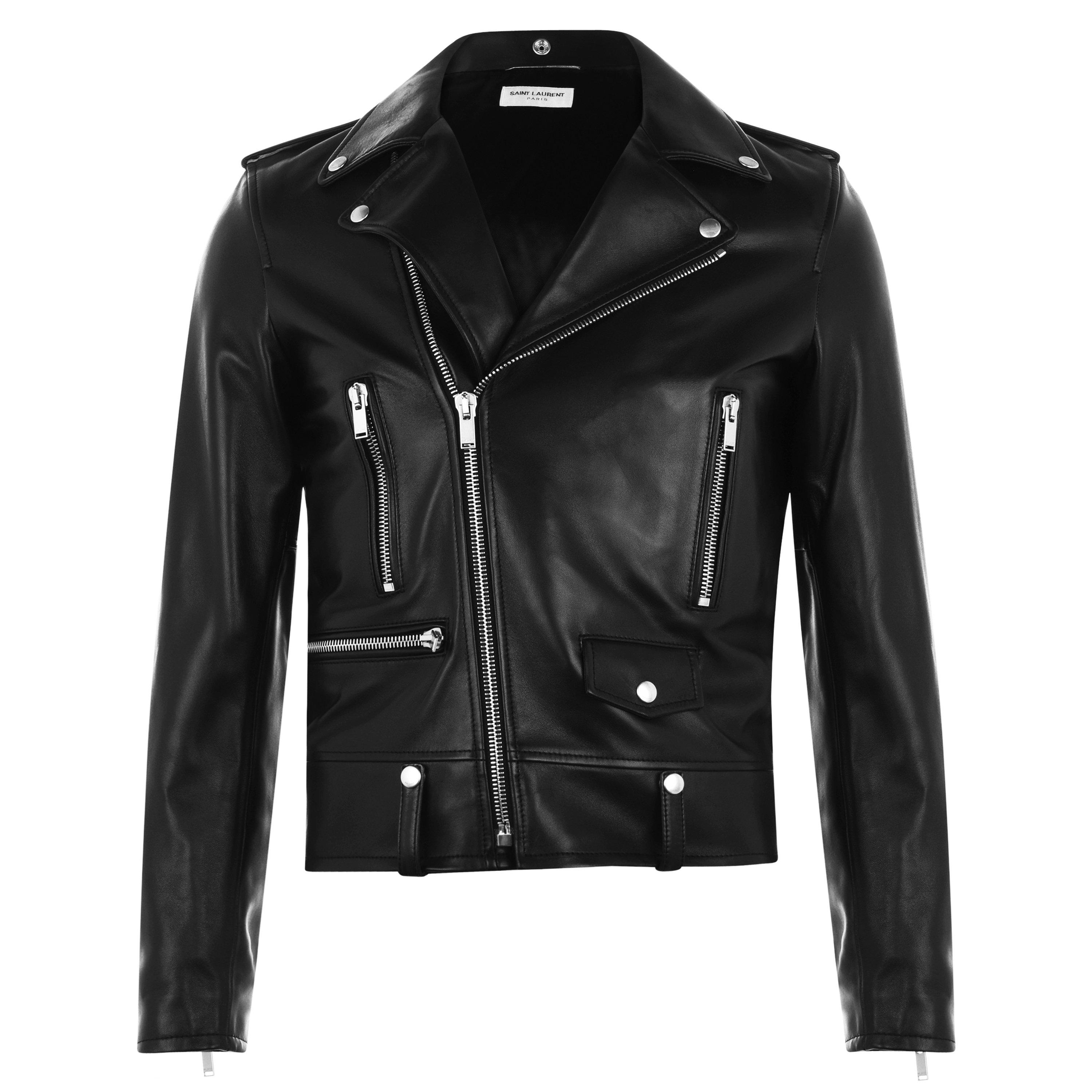 Noir 1000 - Saint Laurent - Men's Motorcycle Leather Long Sleeve Jacket - 1