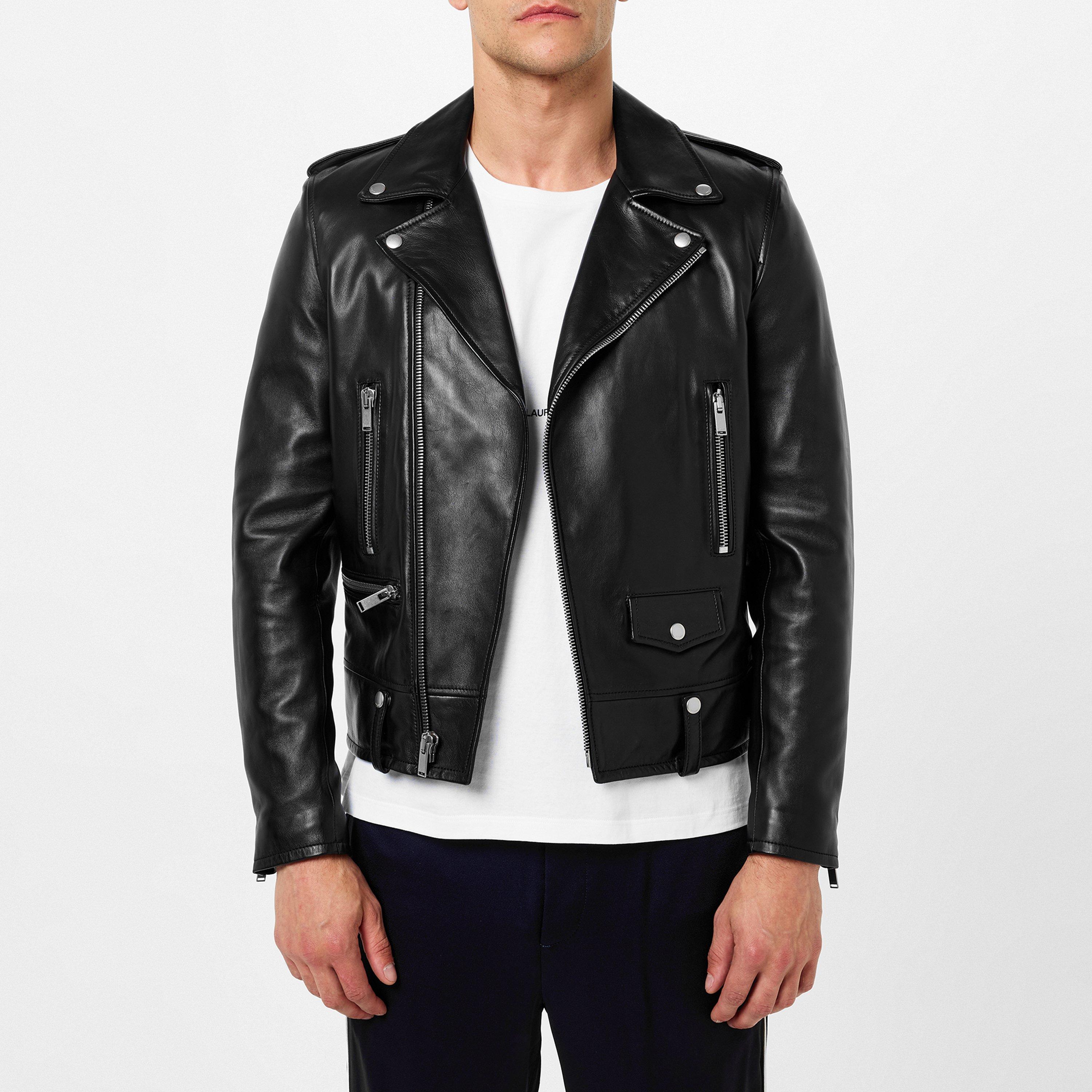 Noir 1000 - Saint Laurent - Men's Motorcycle Leather Long Sleeve Jacket - 3