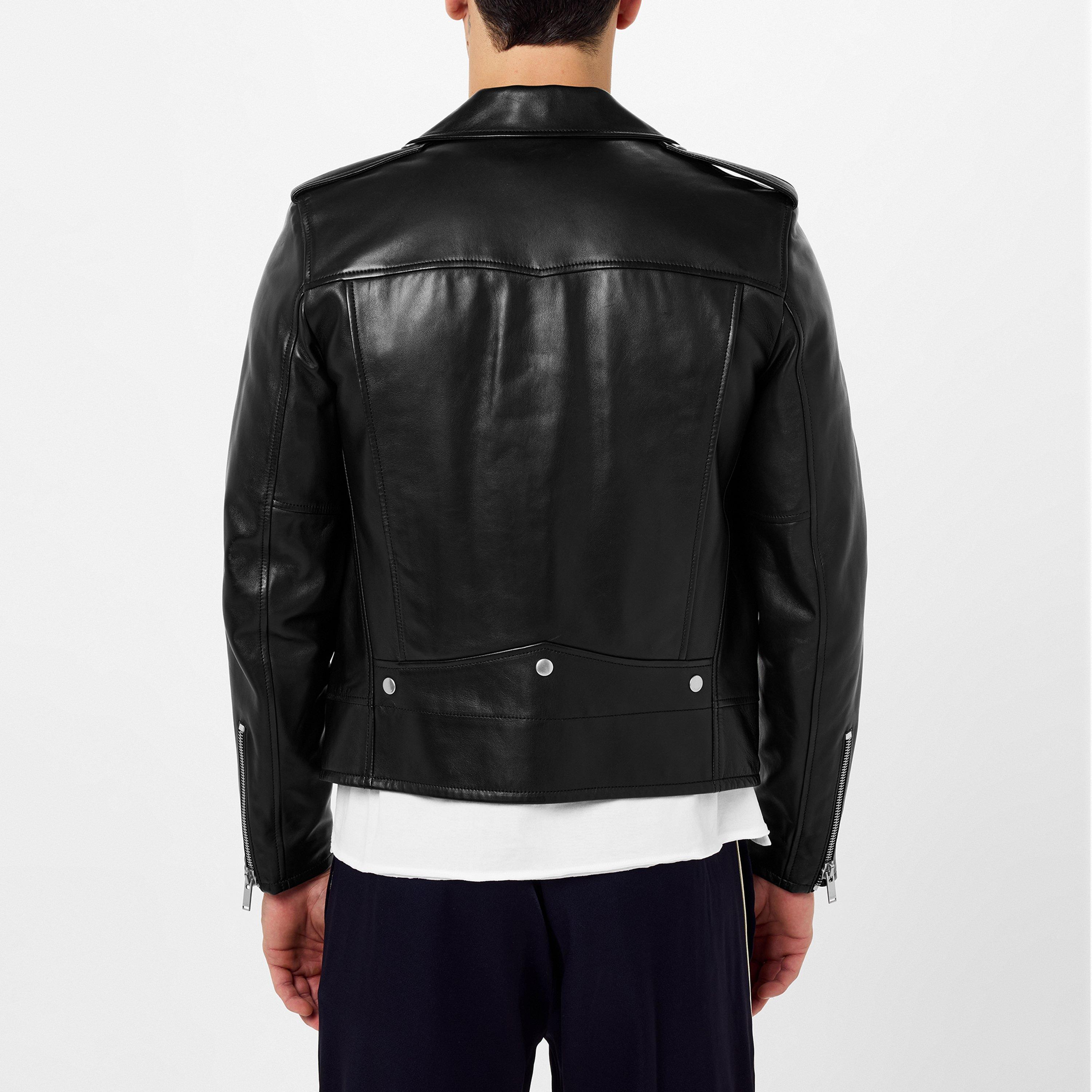 Noir 1000 - Saint Laurent - Men's Motorcycle Leather Long Sleeve Jacket - 4