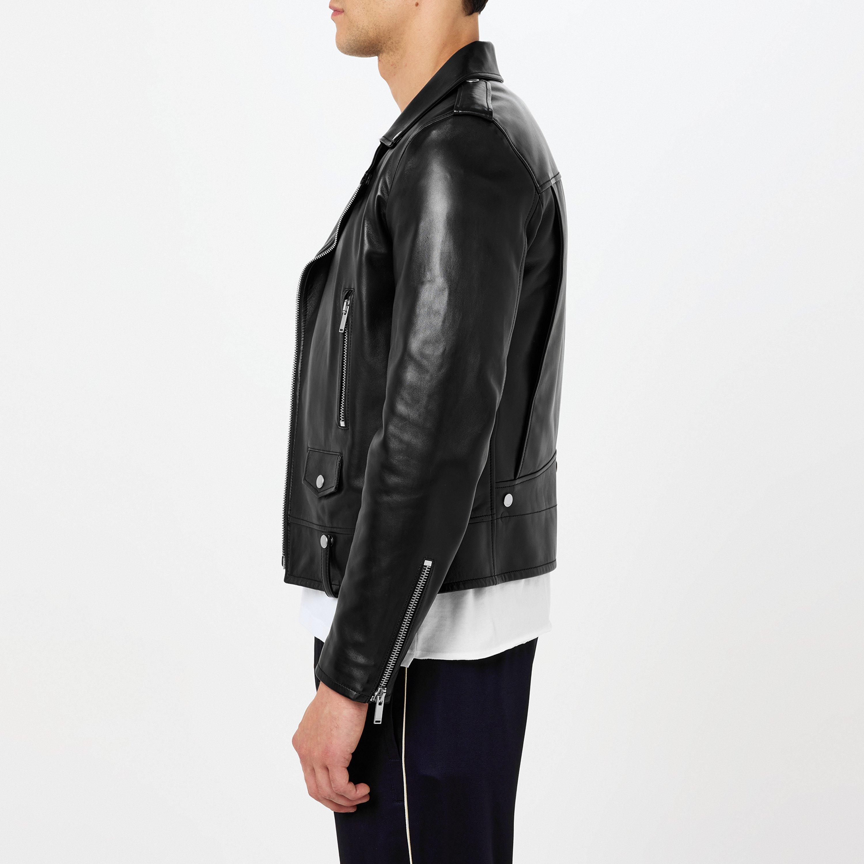 Noir 1000 - Saint Laurent - Men's Motorcycle Leather Long Sleeve Jacket - 5