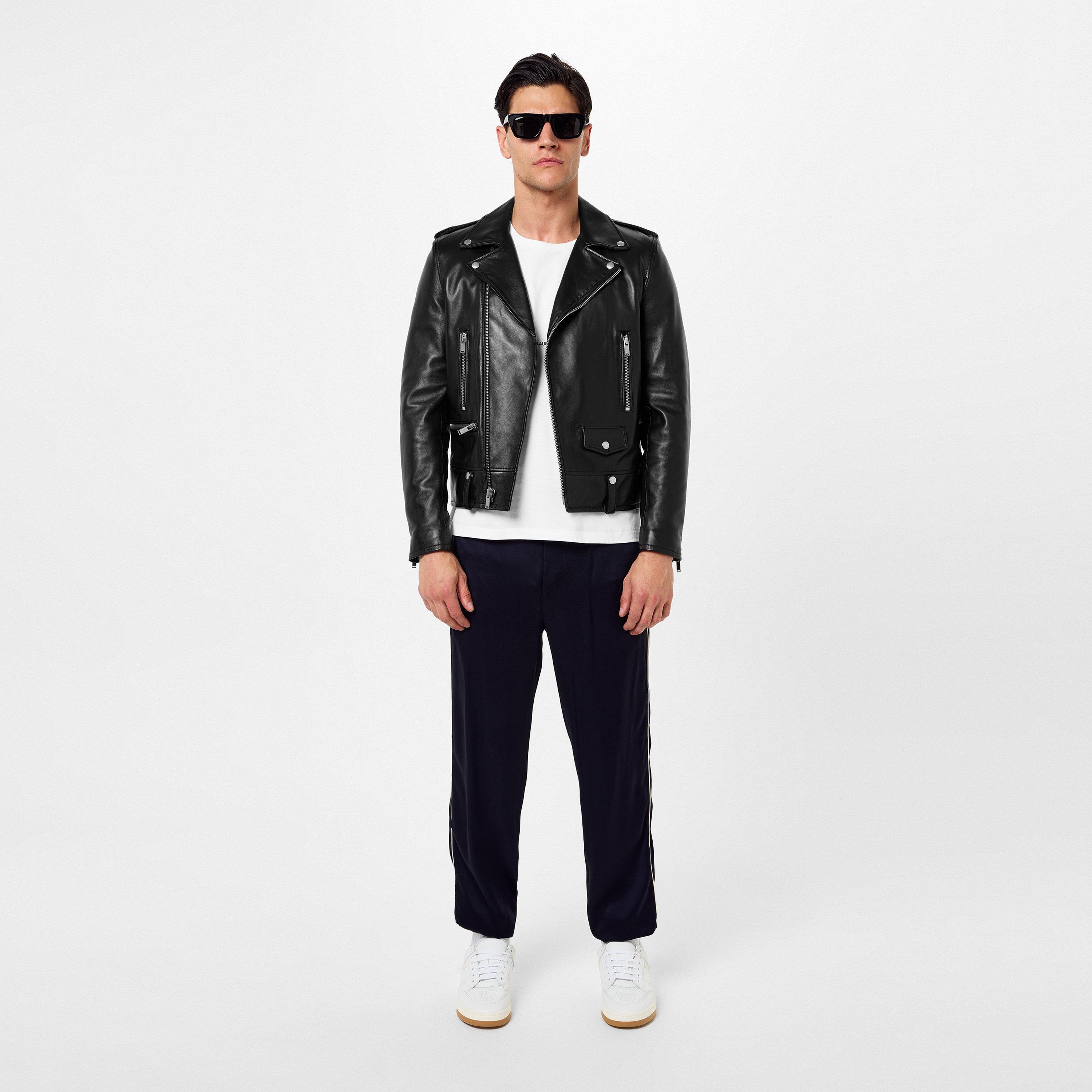 Noir 1000 - Saint Laurent - Men's Motorcycle Leather Long Sleeve Jacket - 6