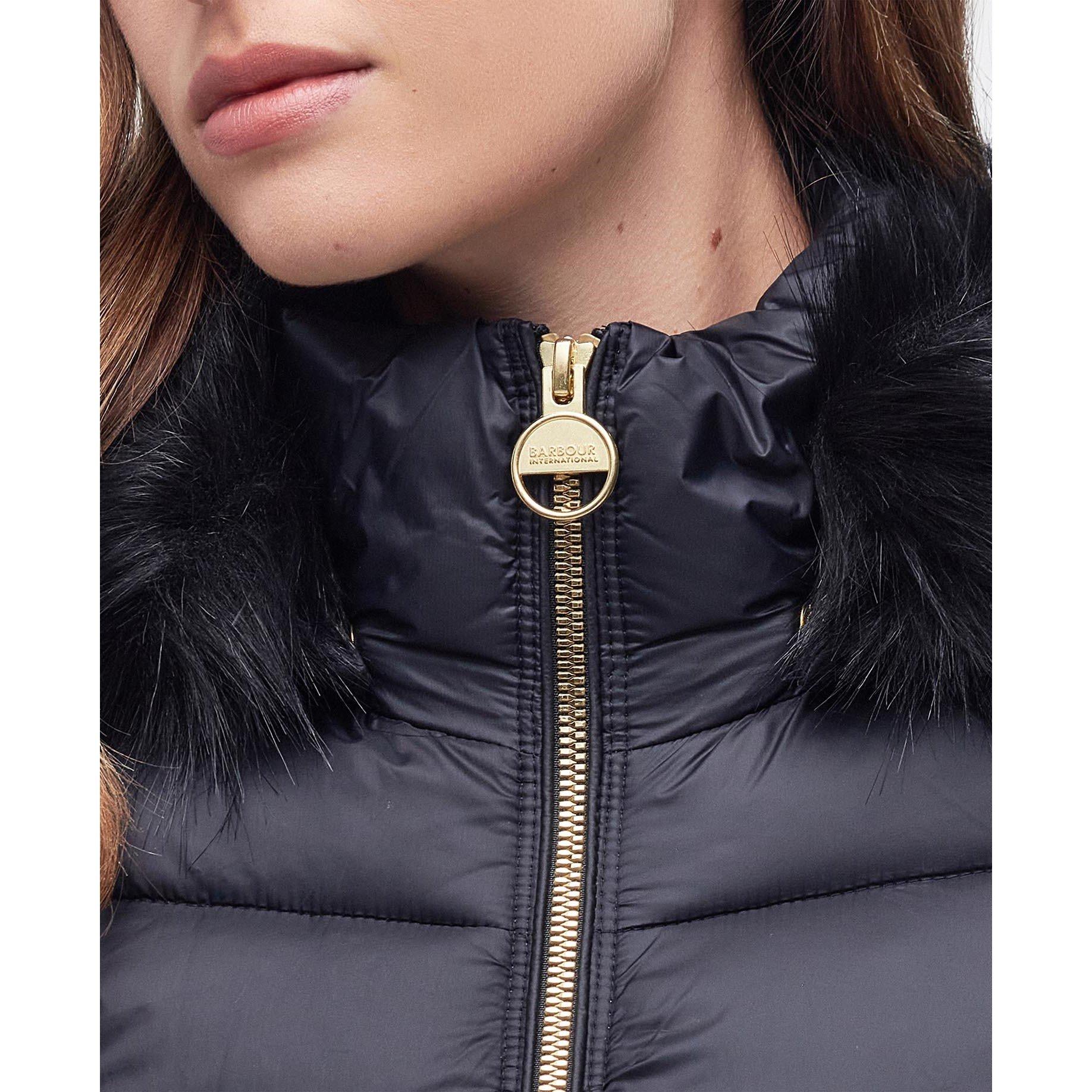 Black - Barbour International - Women's Island Quilted Windproof Short Puffer Jacket - 9