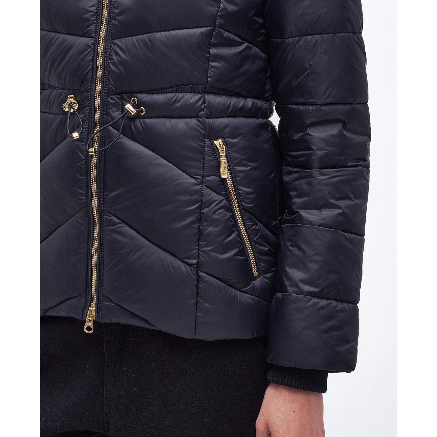 Black - Barbour International - Women's Island Quilted Windproof Short Puffer Jacket - 10