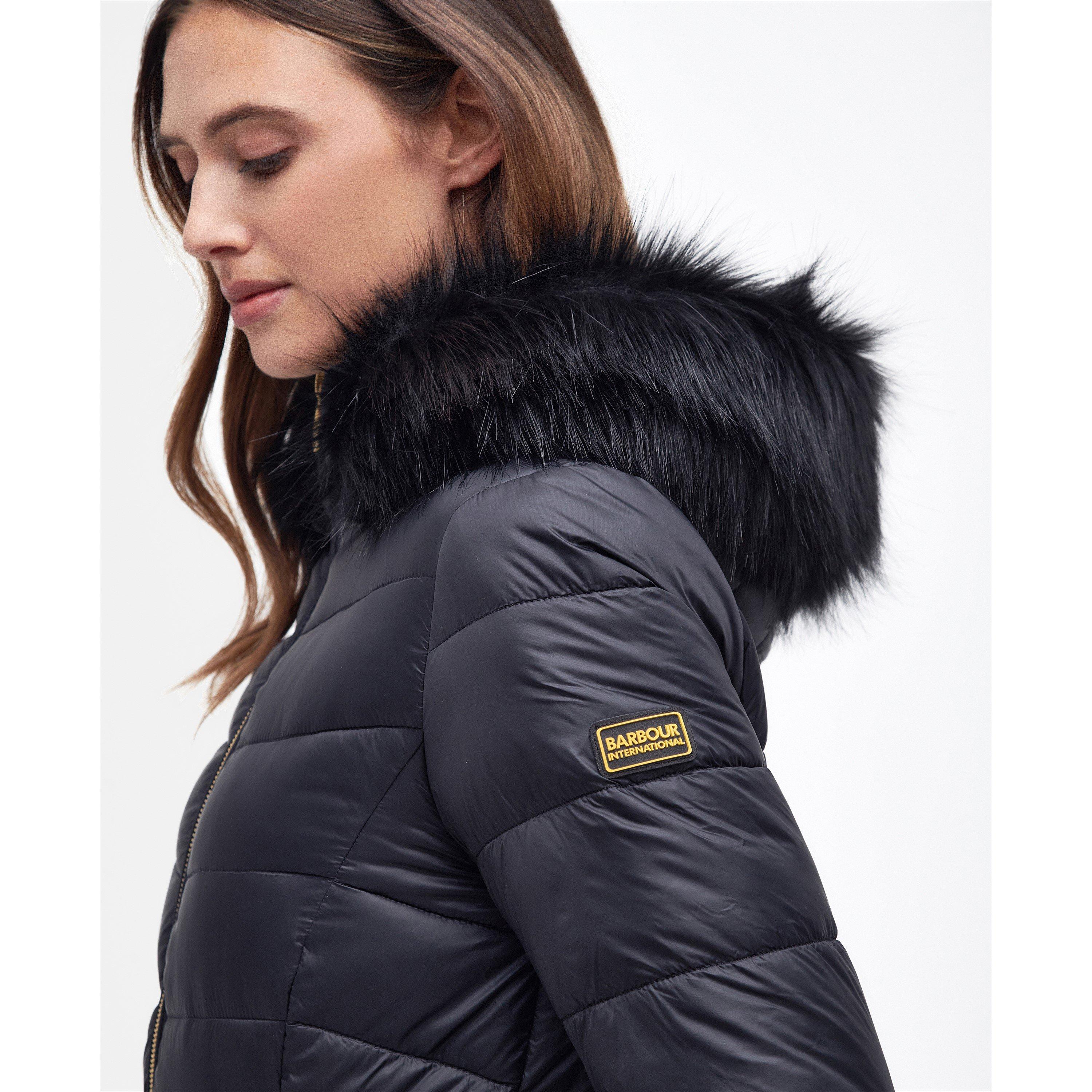 Black - Barbour International - Women's Island Quilted Windproof Short Puffer Jacket - 11