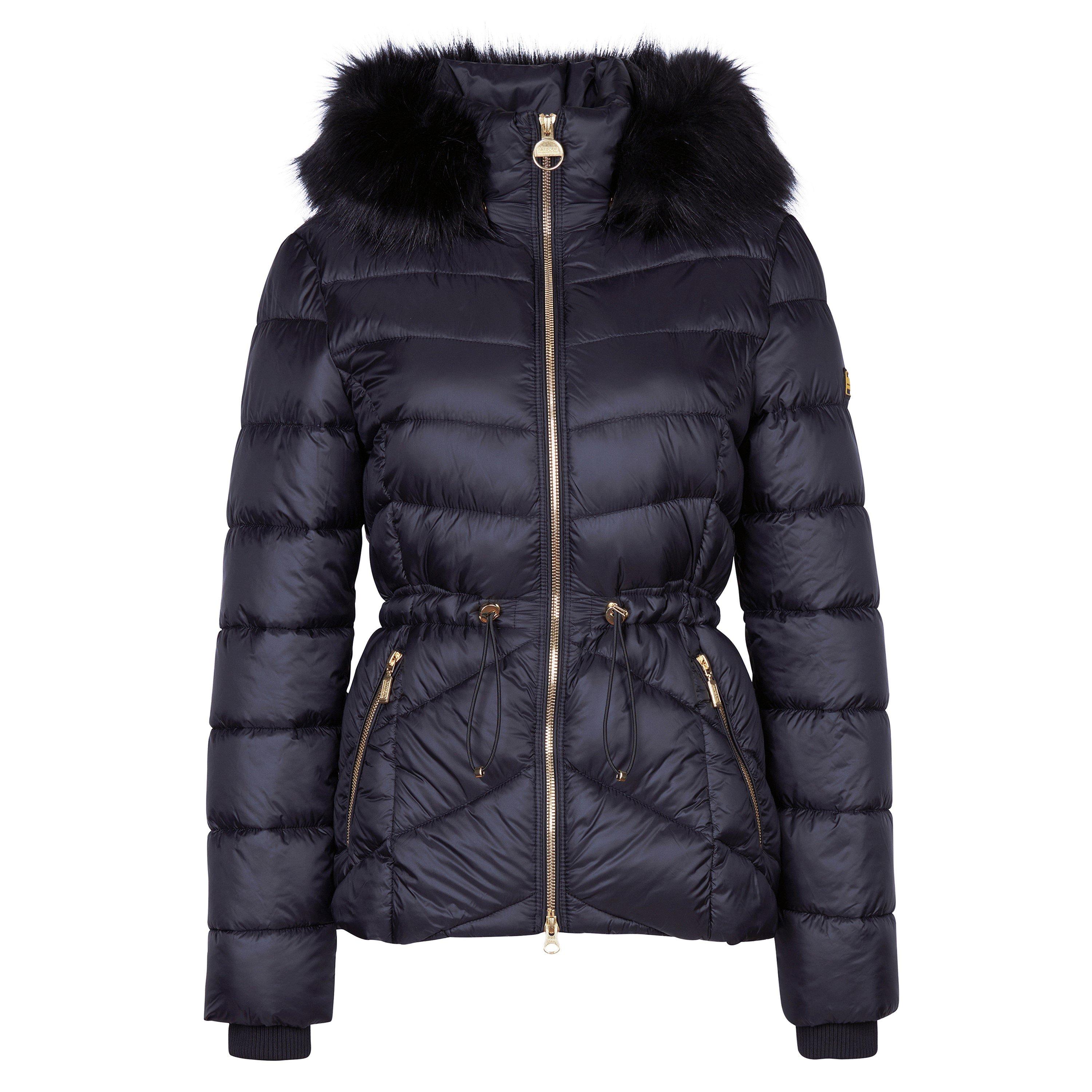 Black - Barbour International - Women's Island Quilted Windproof Short Puffer Jacket - 12