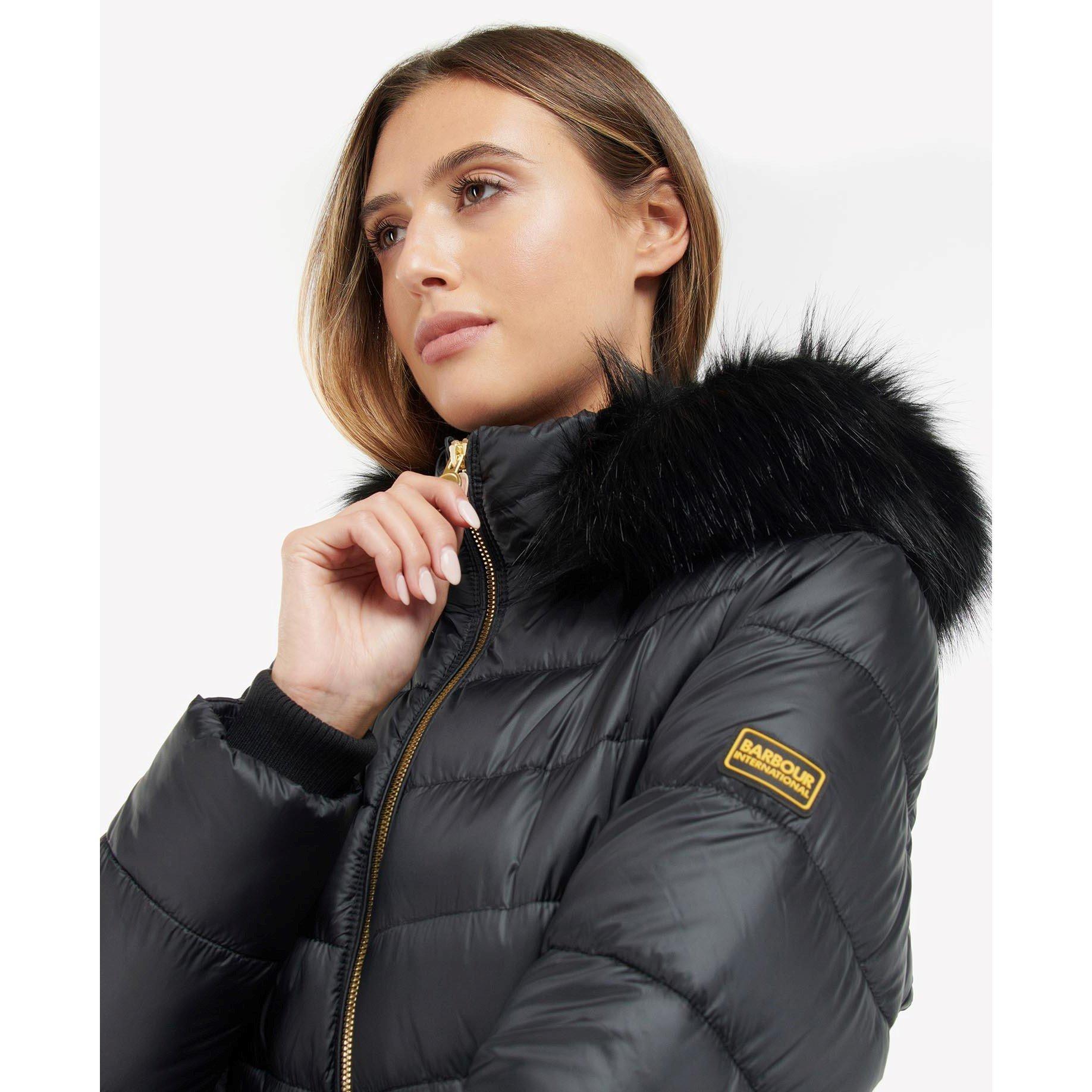 Black - Barbour International - Women's Island Quilted Windproof Short Puffer Jacket - 5