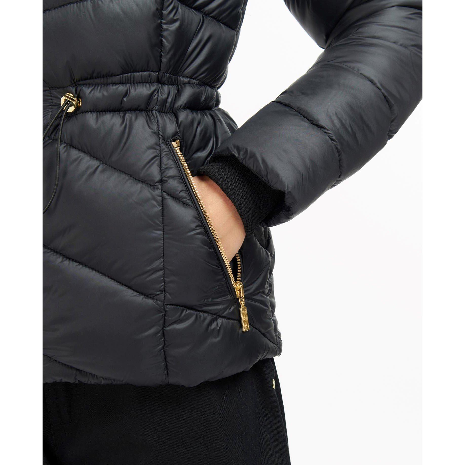 Black - Barbour International - Women's Island Quilted Windproof Short Puffer Jacket - 7