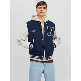 Jack and Jones College Wool Blend Bomber Jacket