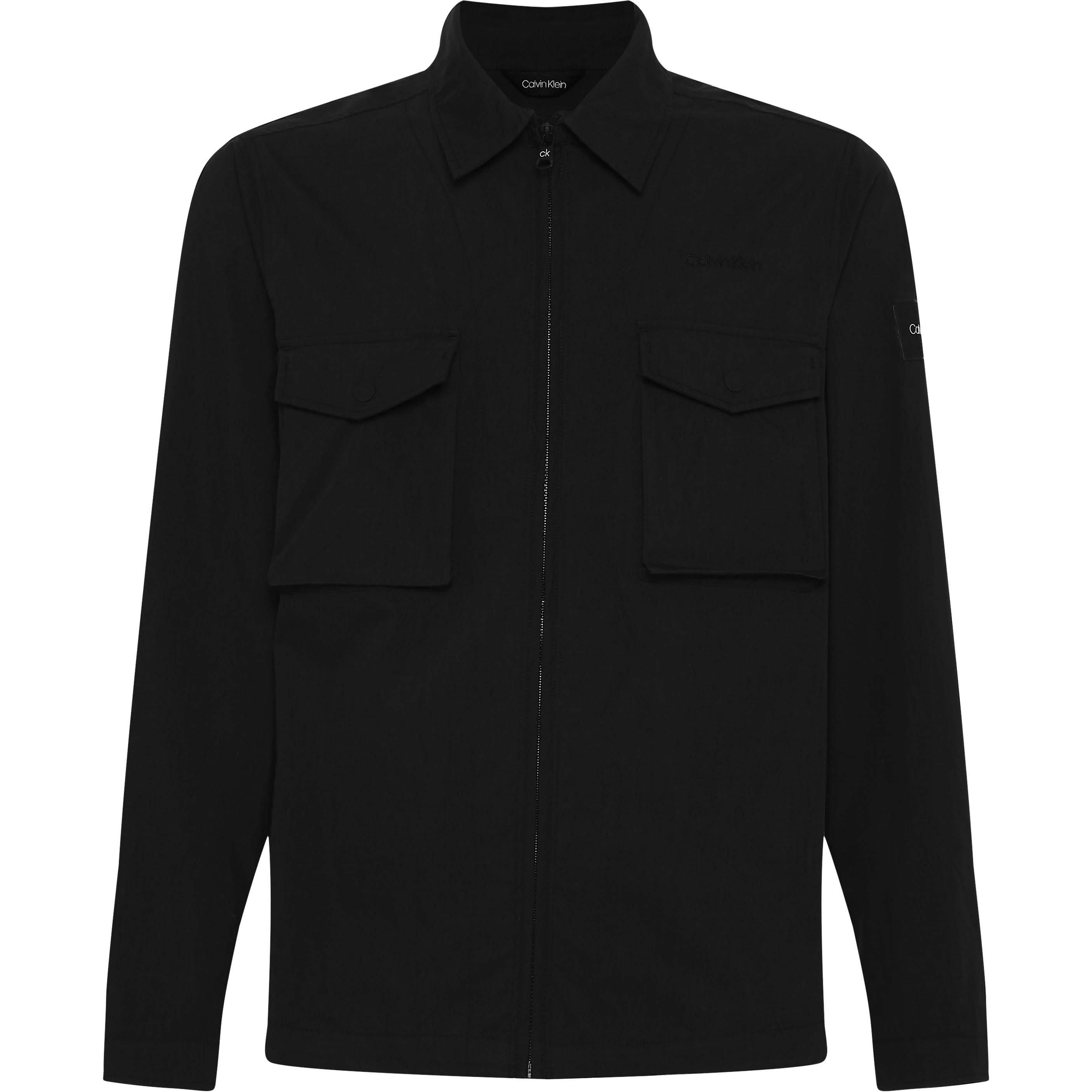 Black - Calvin Klein - Men's Lifestyle Cotton Long Sleeve Overshirt - 1