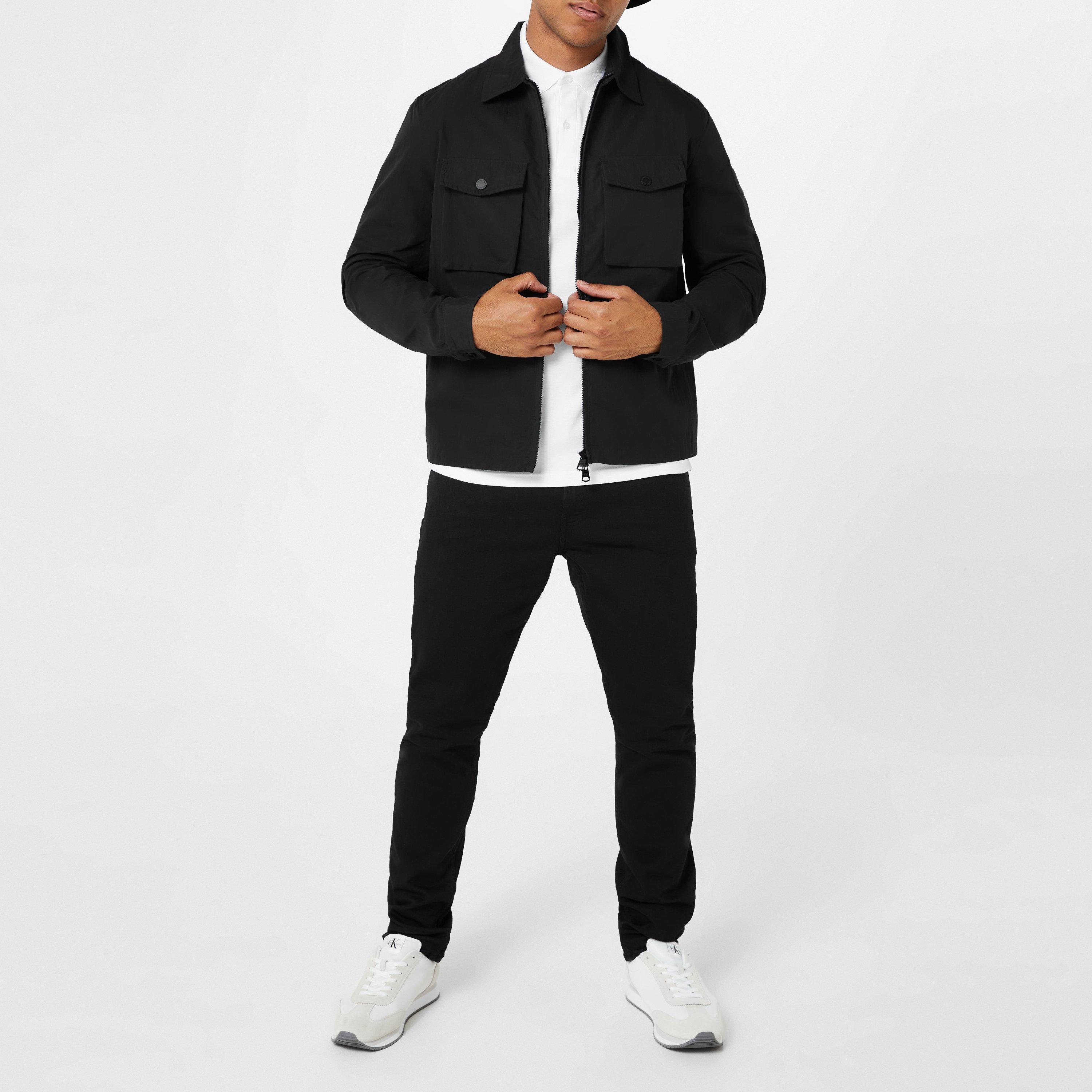 Black - Calvin Klein - Men's  Lifestyle Cotton Long Sleeve Overshirt - 3