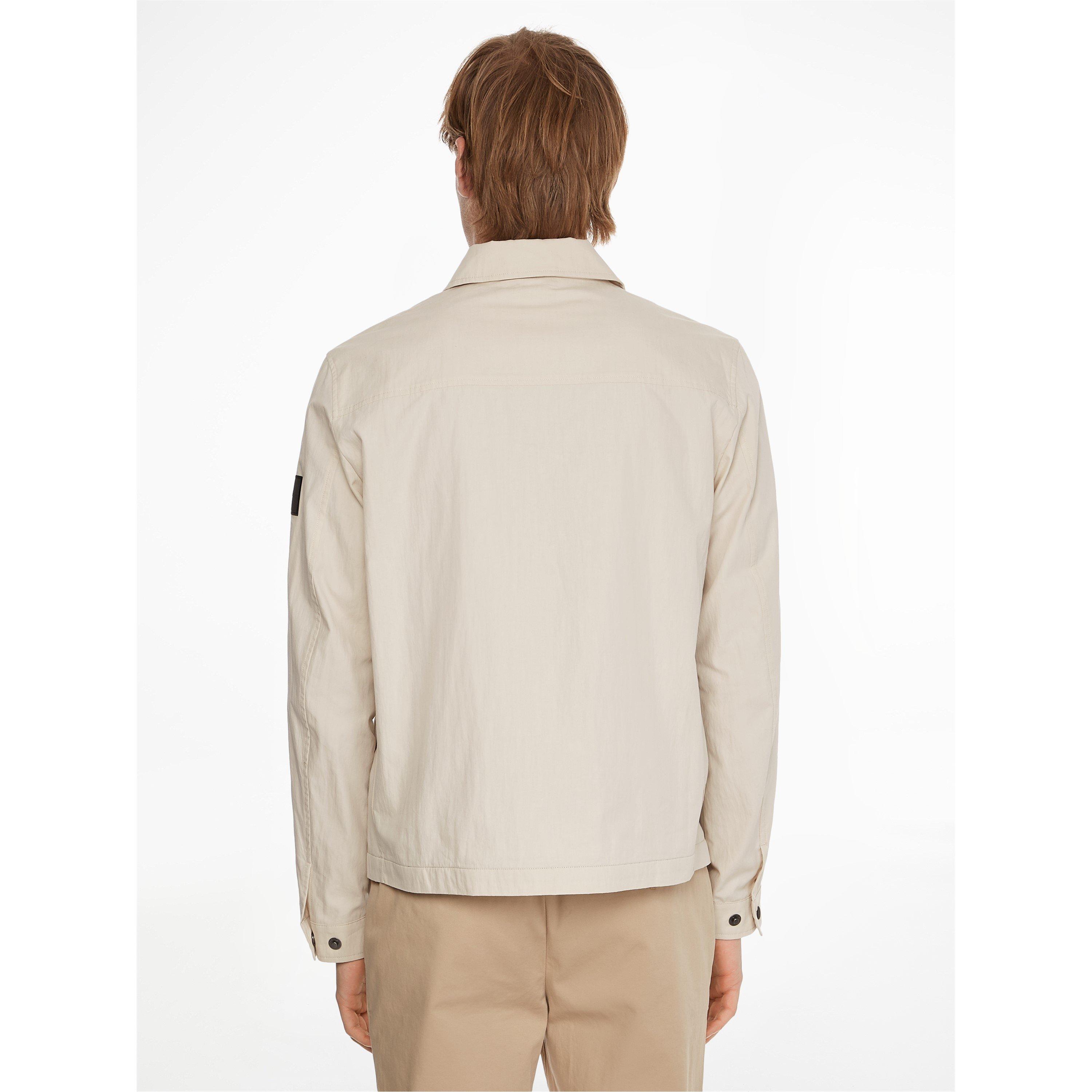Stony Beige ACE - Calvin Klein - Men's  Lifestyle Cotton Long Sleeve Overshirt - 4