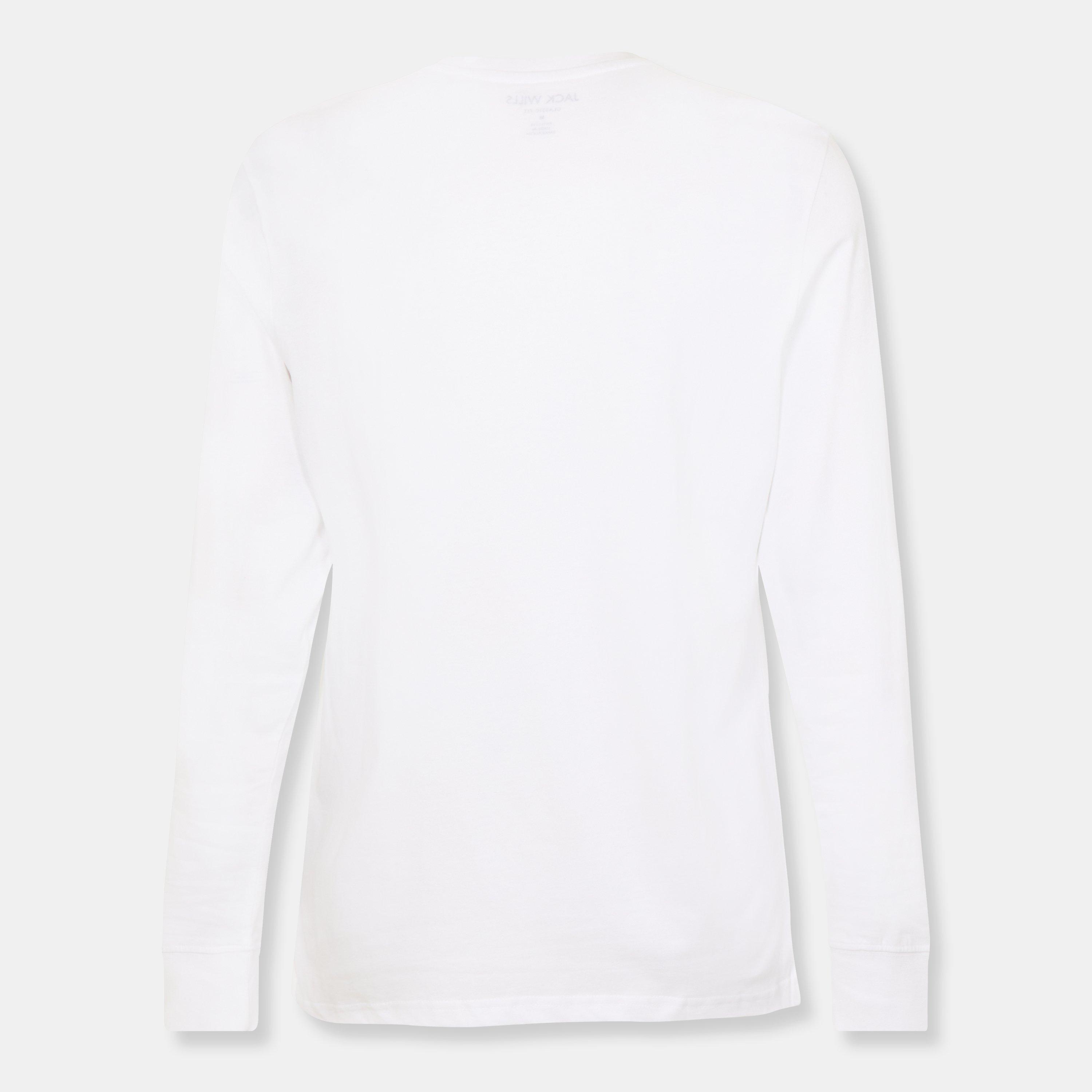 White - Jack Wills - Sandleford Long Sleeve T-Shirt Mens - 2