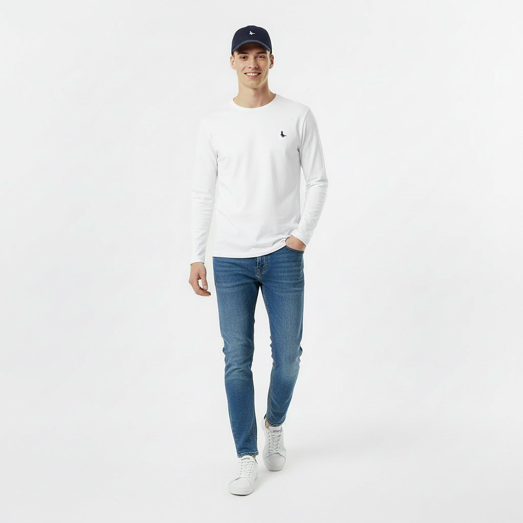 White - Jack Wills - Sandleford Long Sleeve T-Shirt Mens - 5