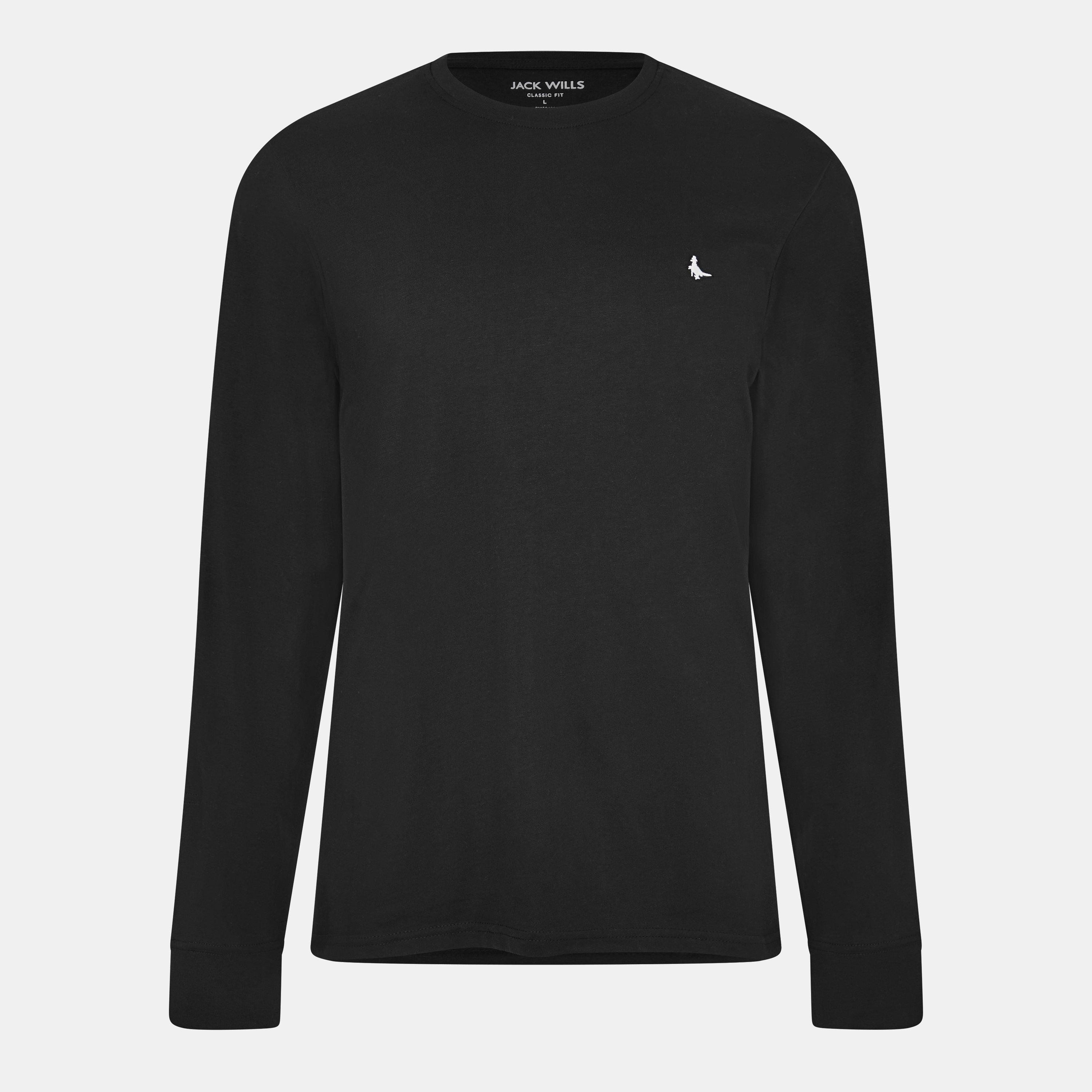 Schwarz - Jack Wills - Sandleford Long Sleeve T-Shirt Mens - 1