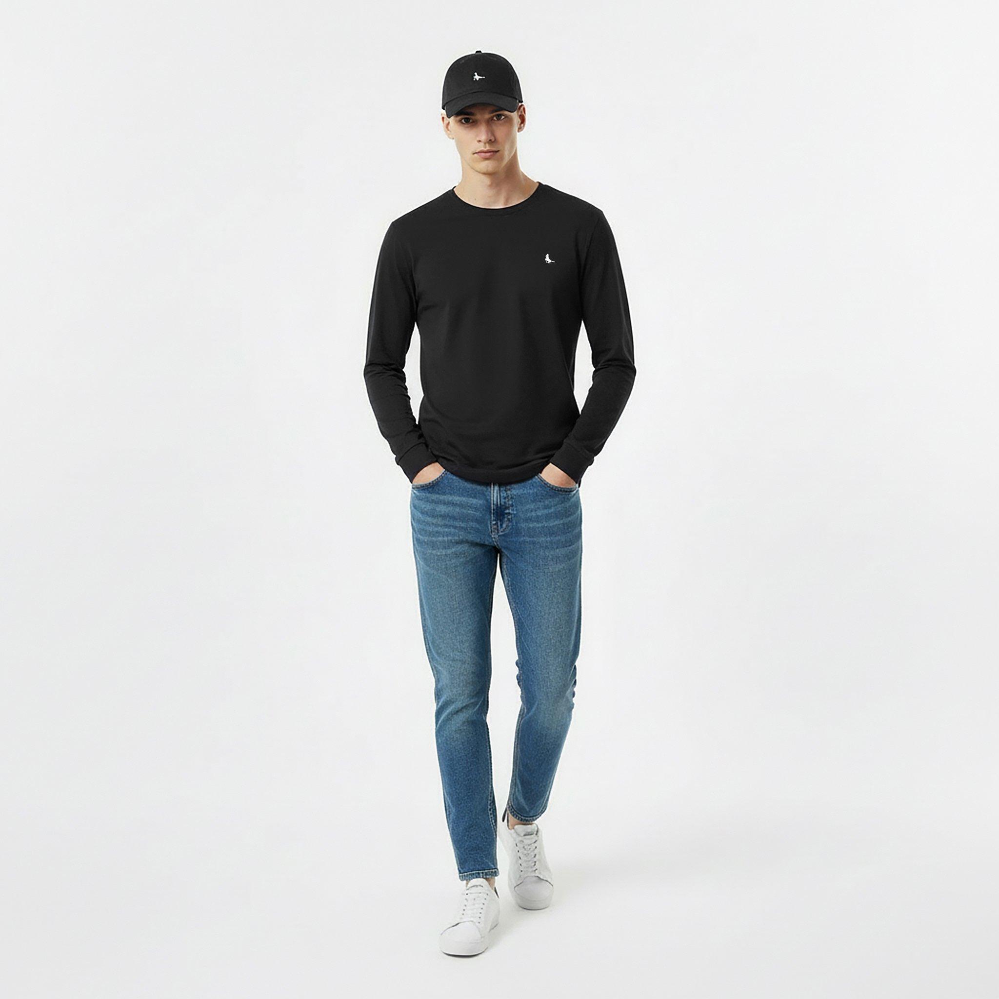 Black - Jack Wills - Sandleford Long Sleeve T-Shirt Mens - 5