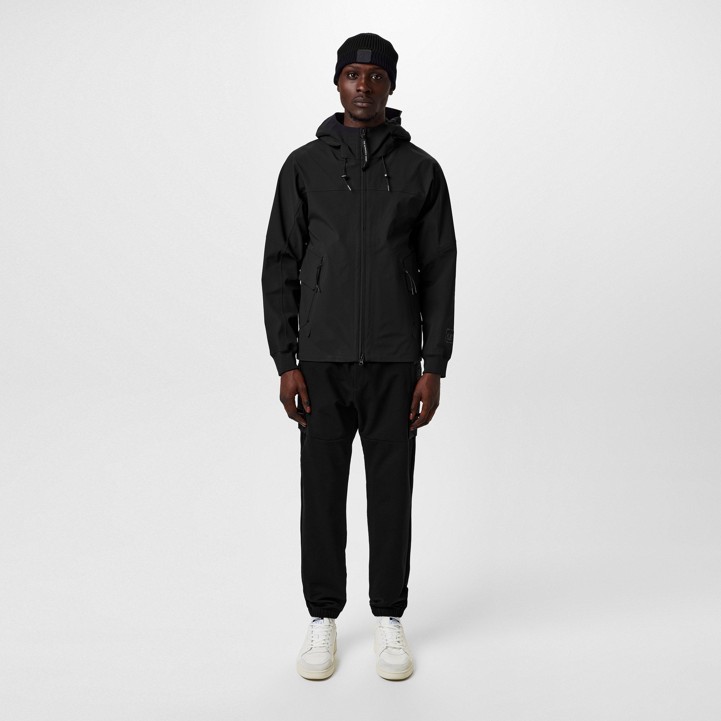 Black 999 - CP Company Metropolis - Men's MetroShell Water Resistant Hooded Long Sleeve Softshell Jacket - 4