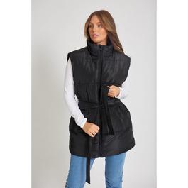 Be You Belted Belted Tie Padded Gilet