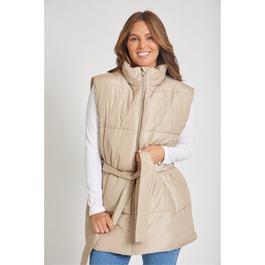 Be You Belted Belted Tie Padded Gilet