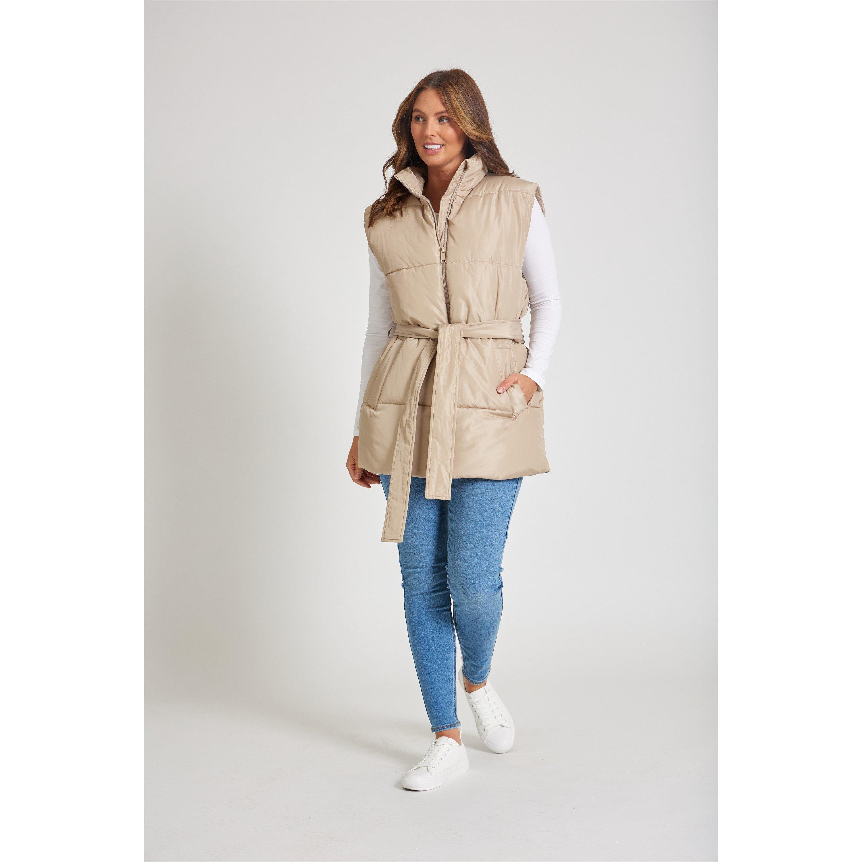 Mushroom - Be You - Belted Tie Padded Sleeveless Gilet - 2