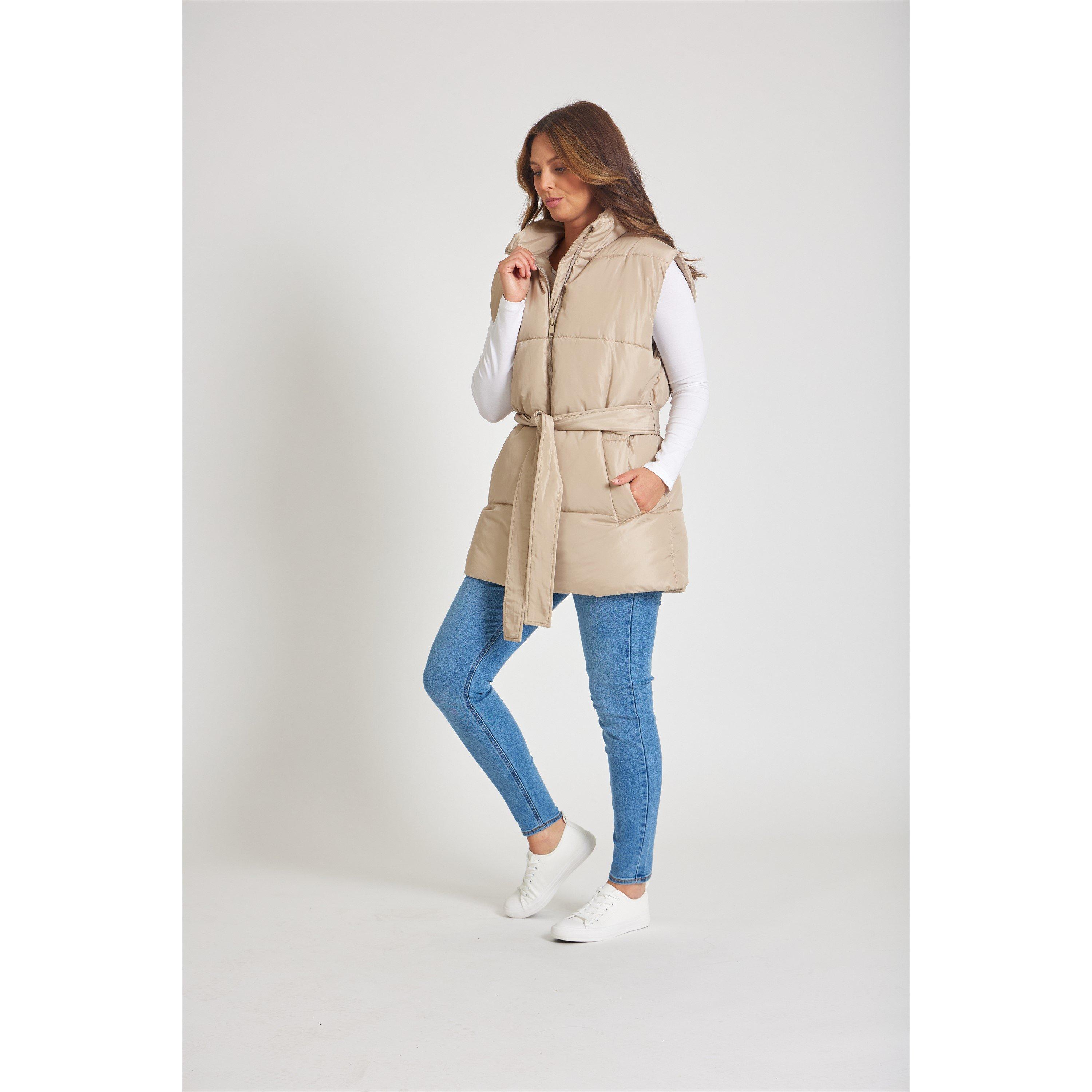 Mushroom - Be You - Belted Tie Padded Sleeveless Gilet - 5