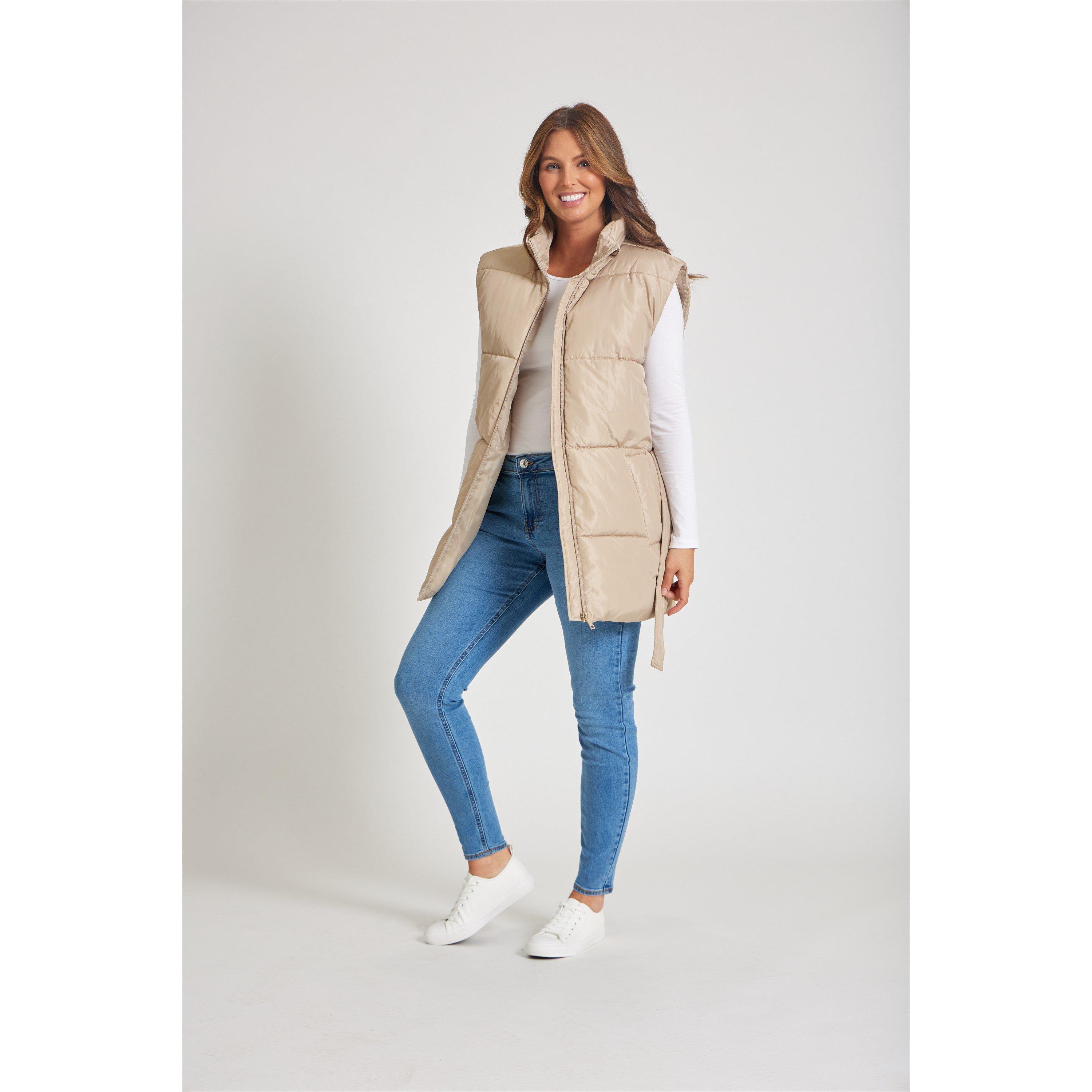 Mushroom - Be You - Belted Tie Padded Sleeveless Gilet - 6