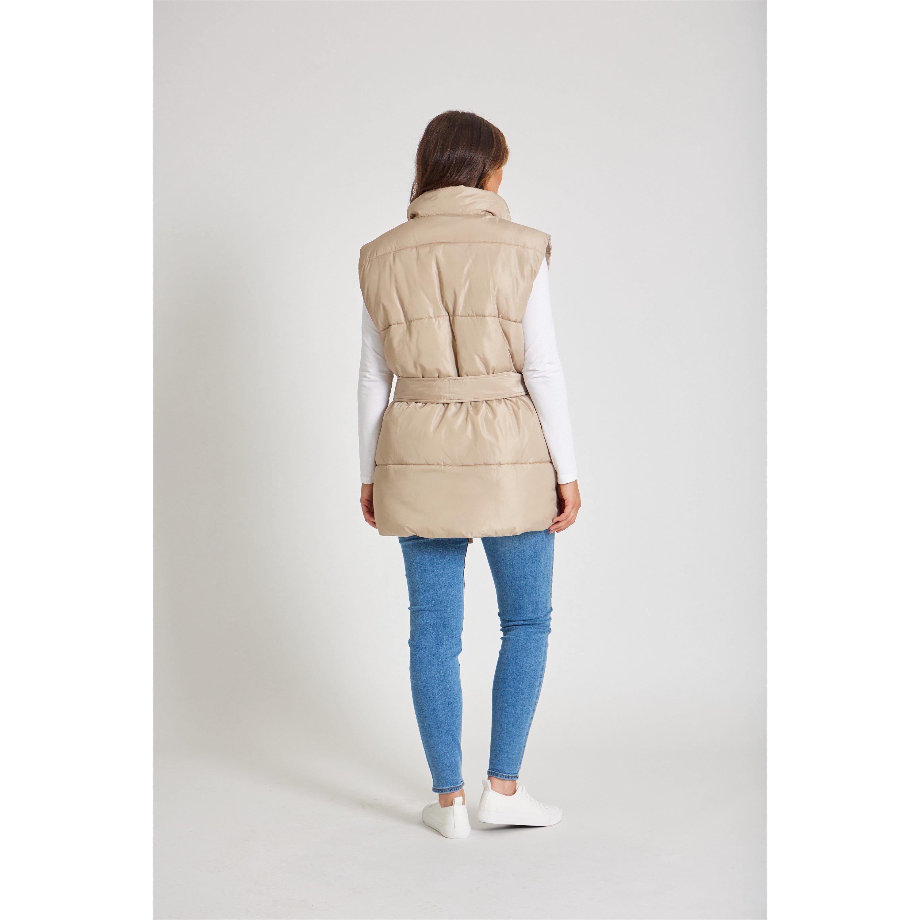 Mushroom - Be You - Belted Tie Padded Sleeveless Gilet - 3
