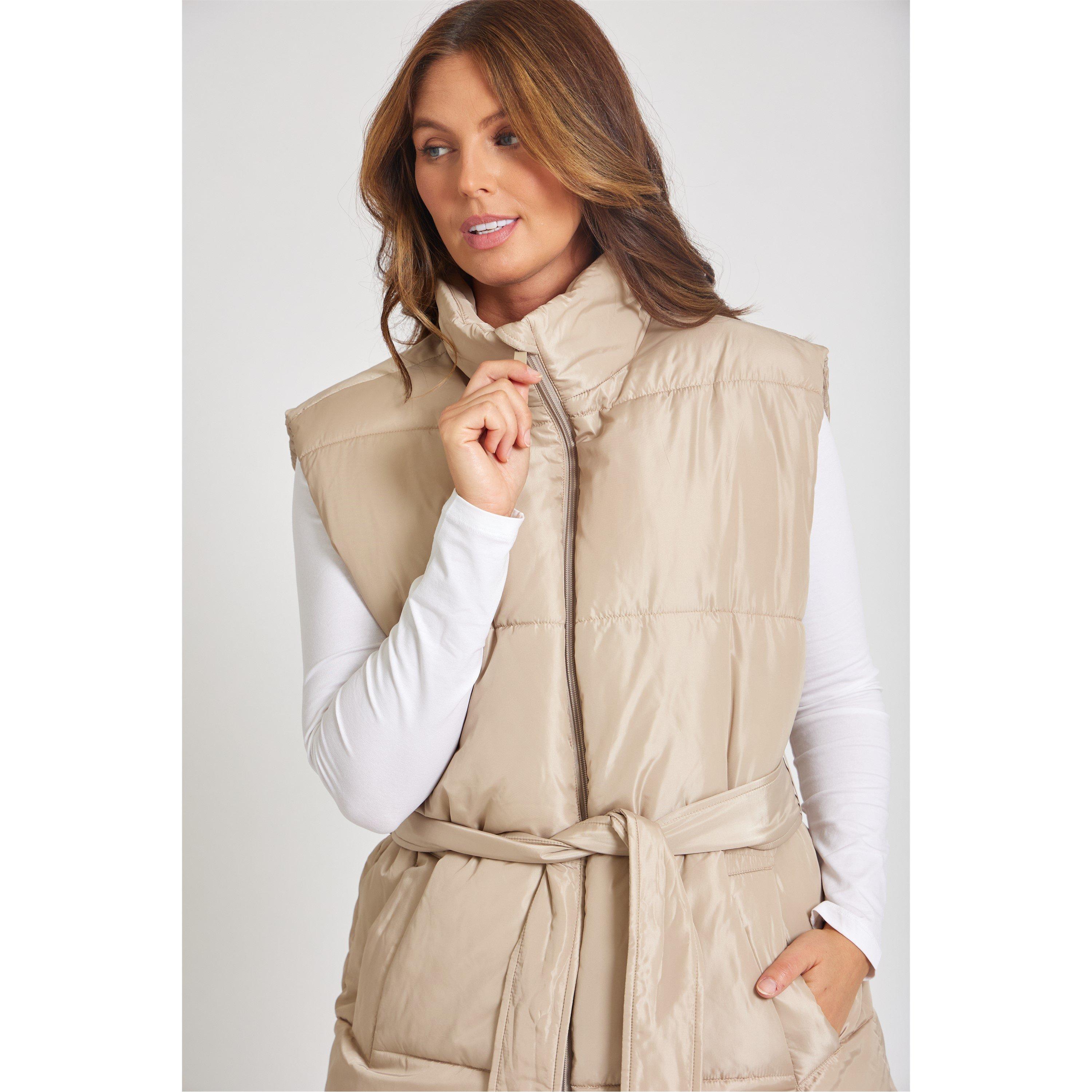 Mushroom - Be You - Belted Tie Padded Sleeveless Gilet - 4