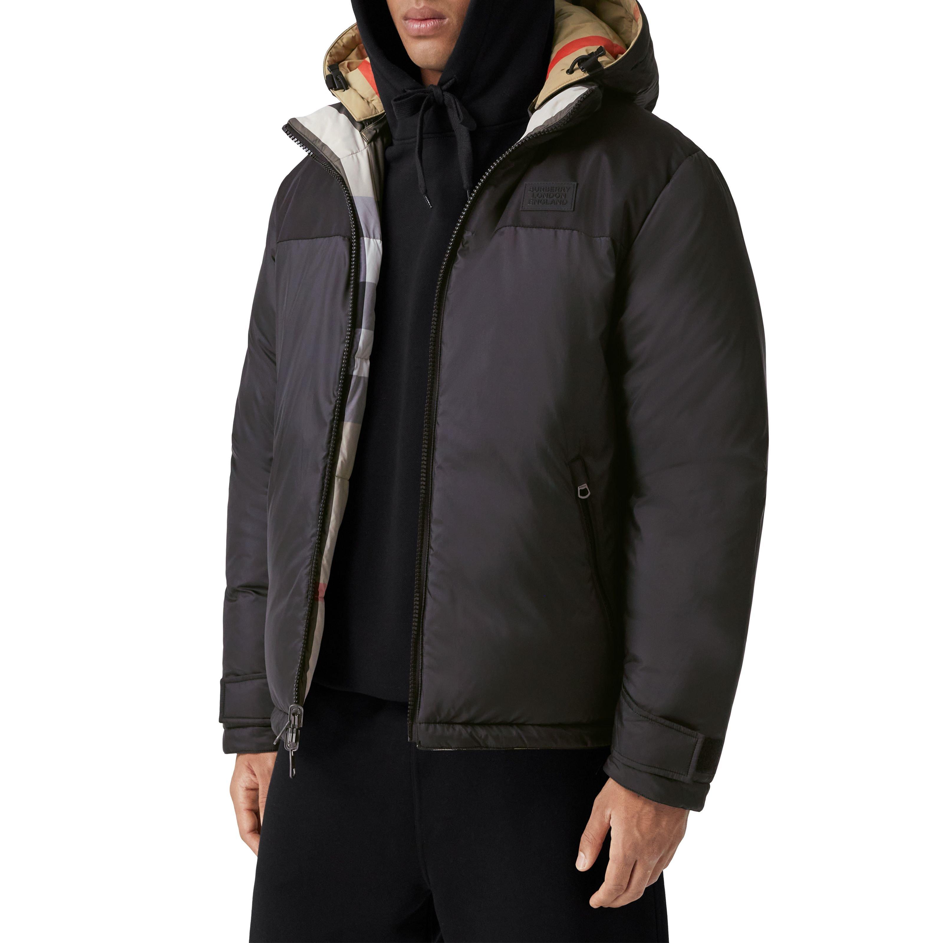 Arc Beige A7028 - Burberry - Men's Reversible Duck Down Long Sleeve Short Puffer Jacket - 4