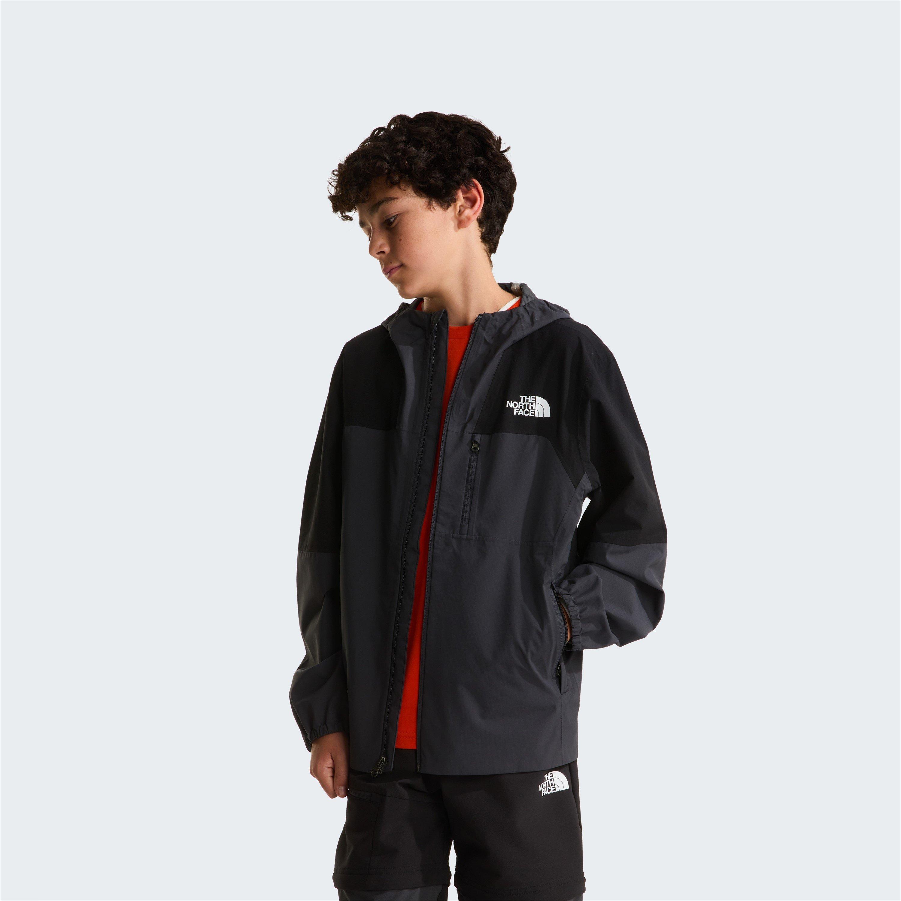 Black Grey Kt0 - The North Face - Hike Packable Shell Junior Boys - 3