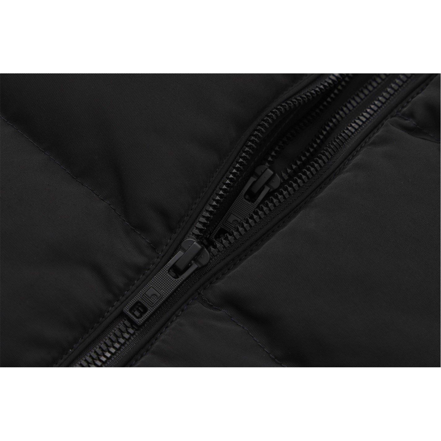 Negro - SoulCal - Double Zip Detachable Faux Fur Hood Fleece Lined Short Puffer Jacket - 4